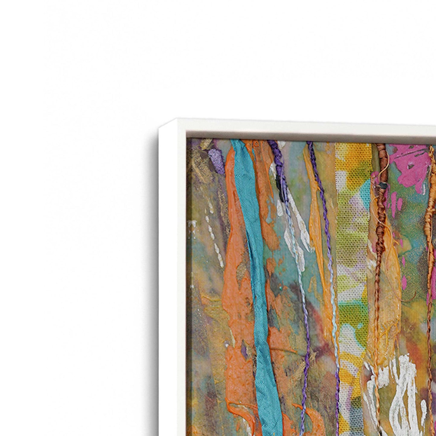 [Color:Opaque White], Picture of art in a White frame at an angle