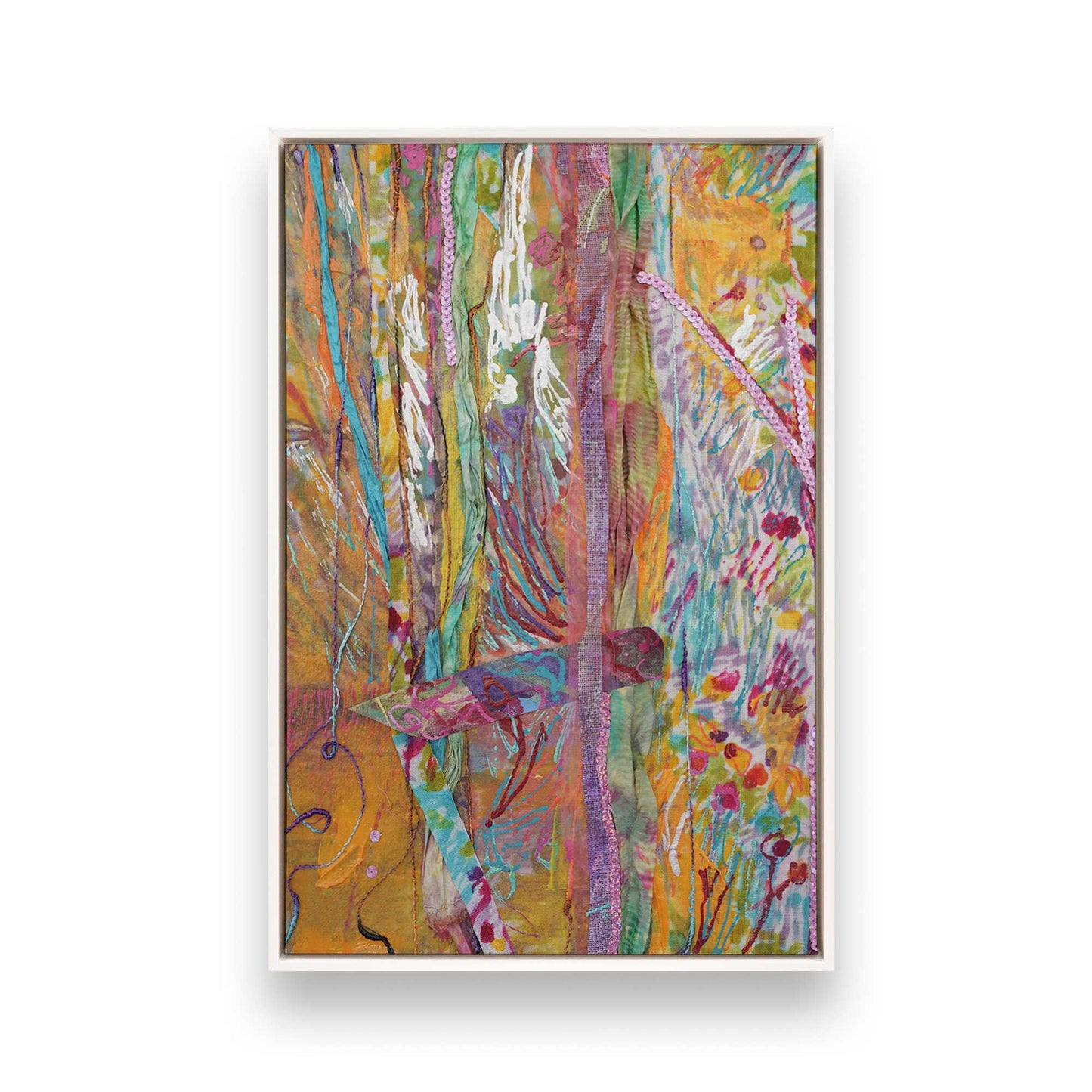 [Color:Opaque White], Picture of art in a White frame