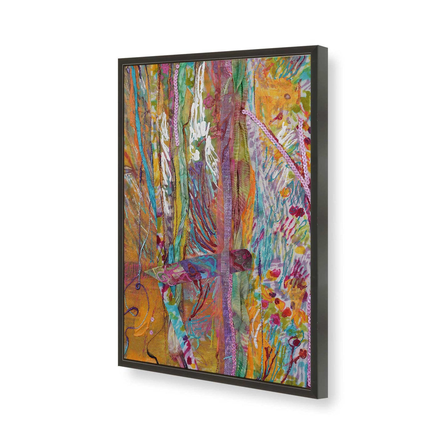 [Color:Satin Black], Picture of art in a Satin Black frame of the corner