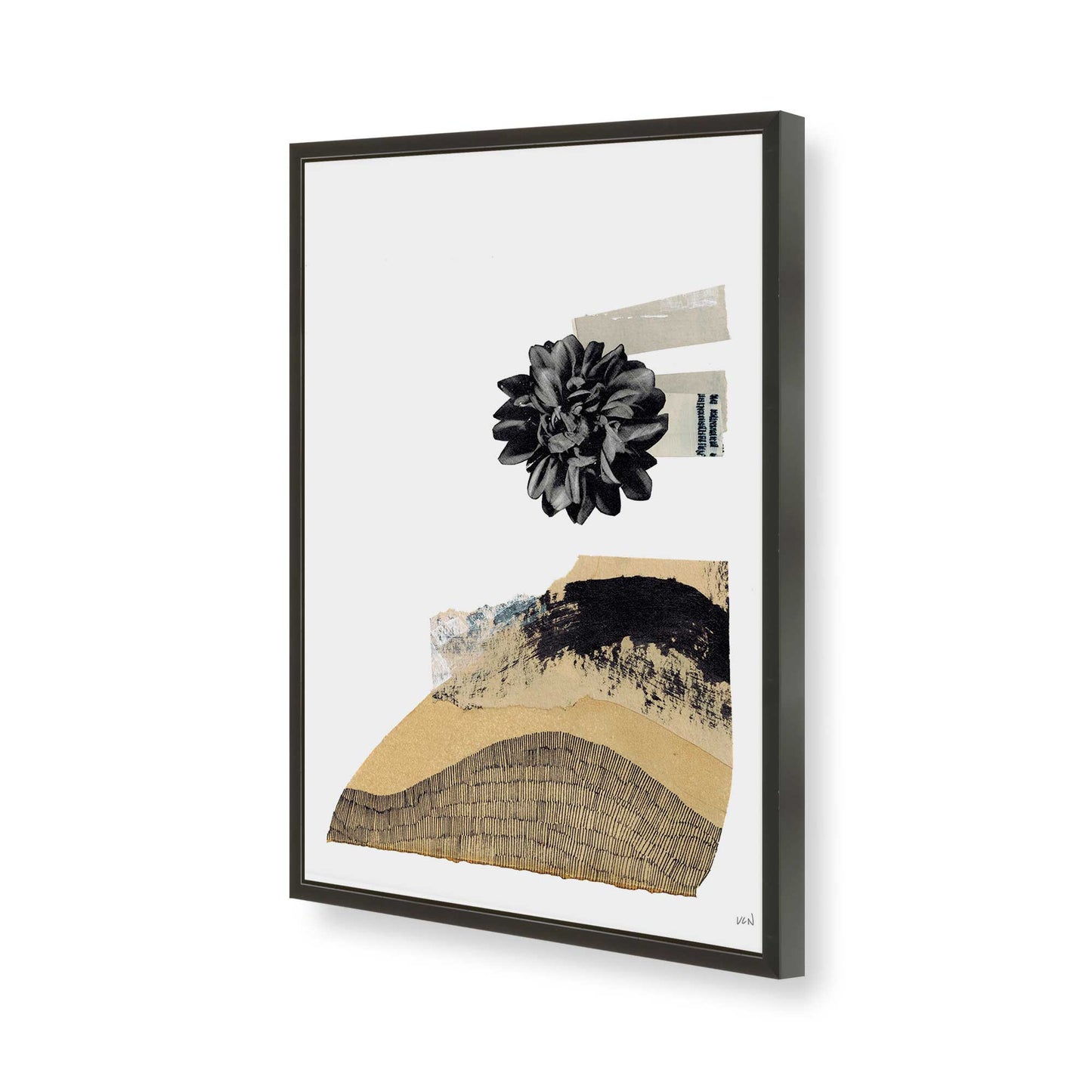 [Color:Satin Black], Picture of art in a Satin Black frame of the corner