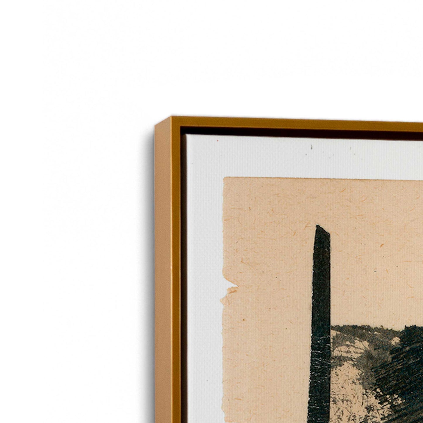 [Color:Polished Gold], Picture of art in a Polished Gold frame at an angle