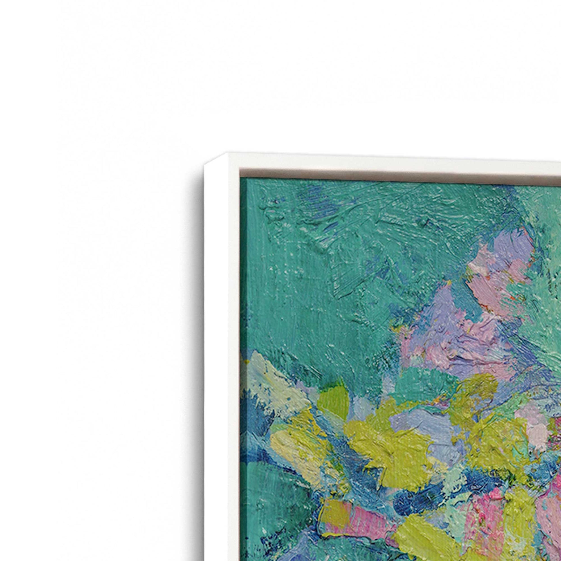[Color:Opaque White], Picture of art in a White frame at an angle