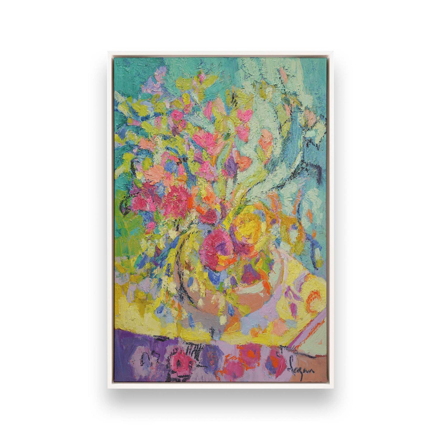 [Color:Opaque White], Picture of art in a White frame