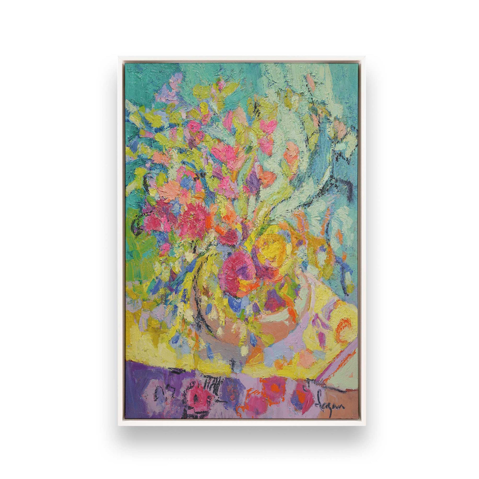 [Color:Opaque White], Picture of art in a White frame