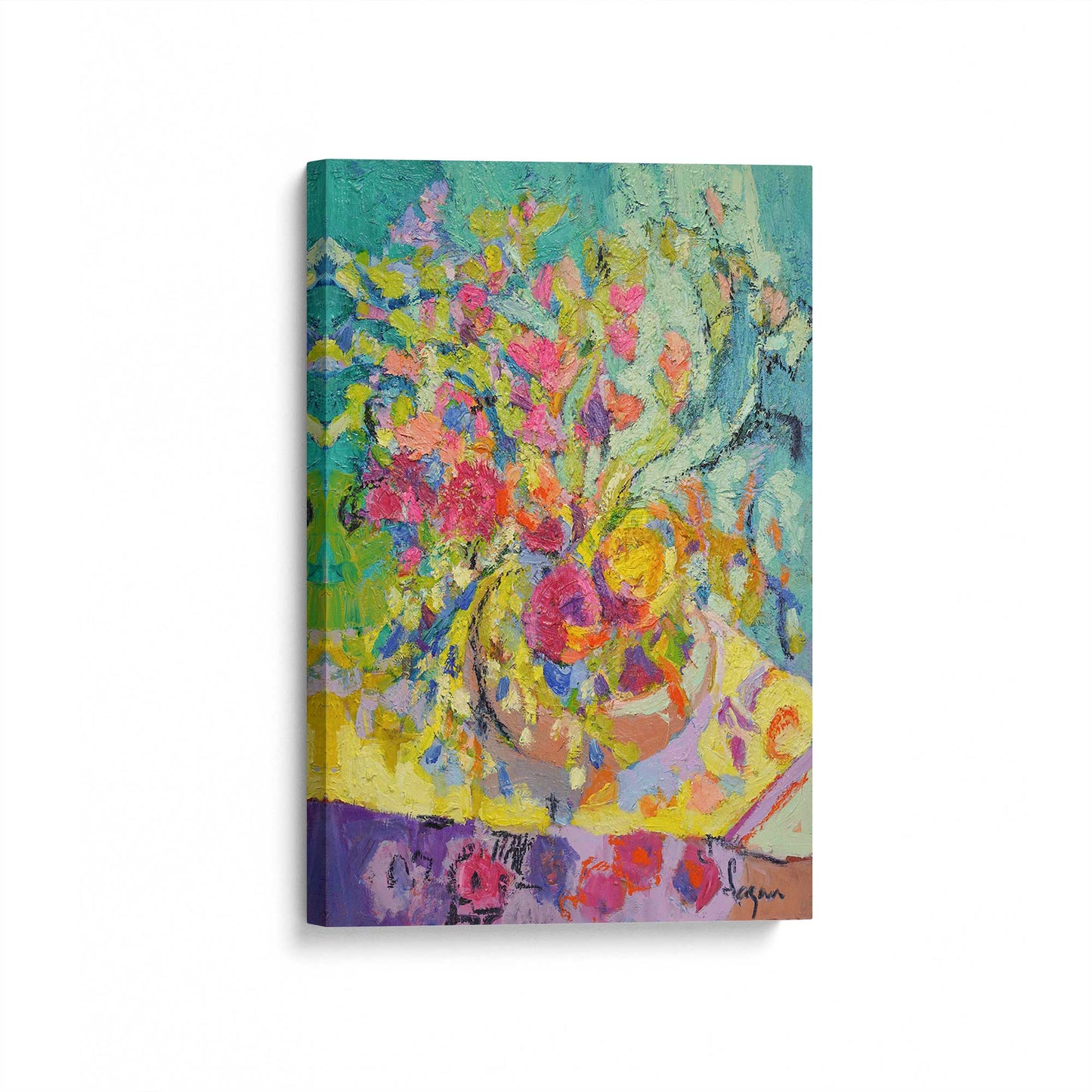 [Color:Stretched Canvas], Picture of art at an angle