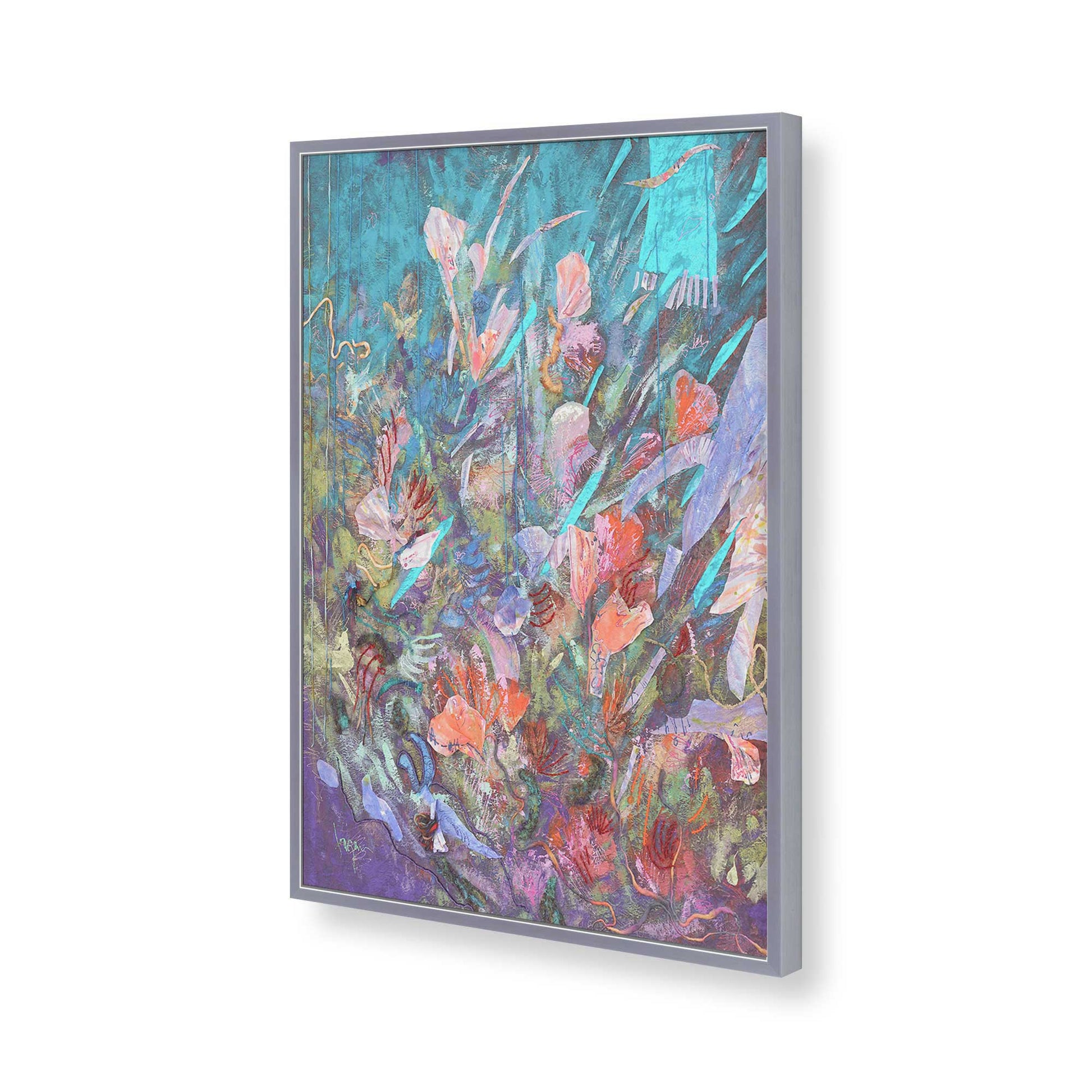 [Color:Polished Chrome], Picture of art in a Polished Chrome frame of the corner