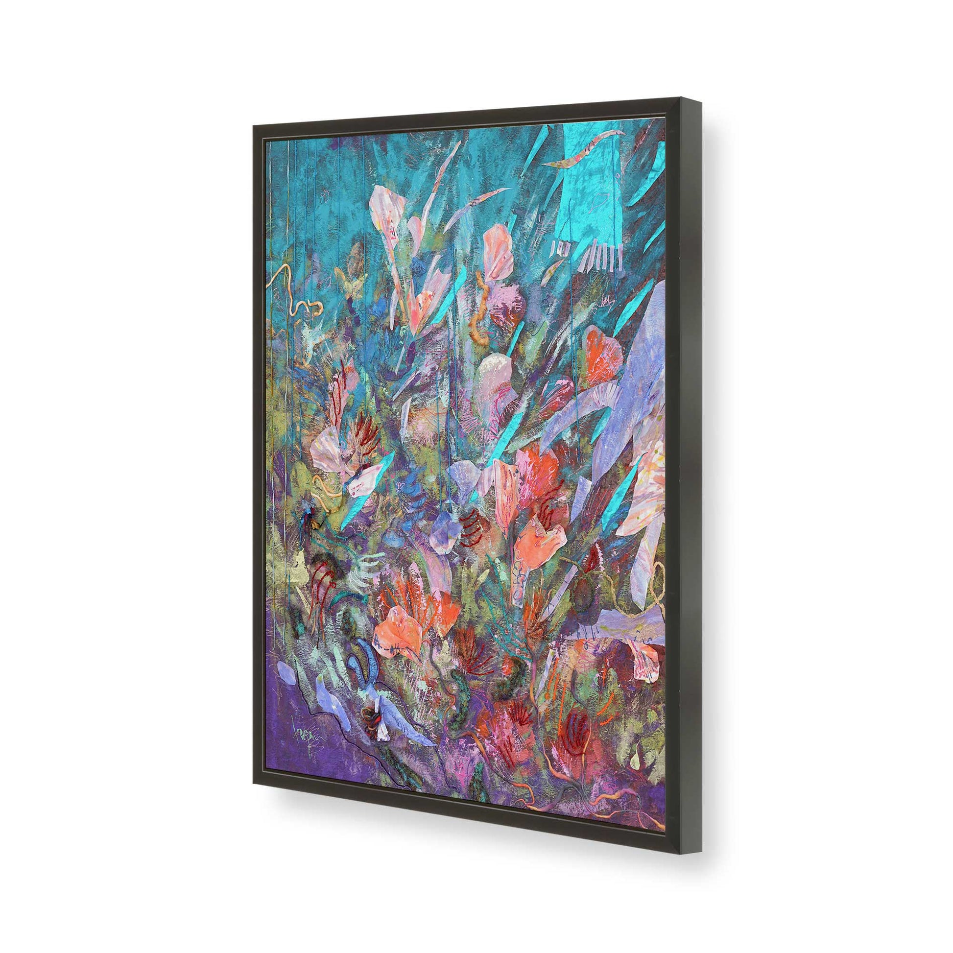 [Color:Satin Black], Picture of art in a Satin Black frame of the corner