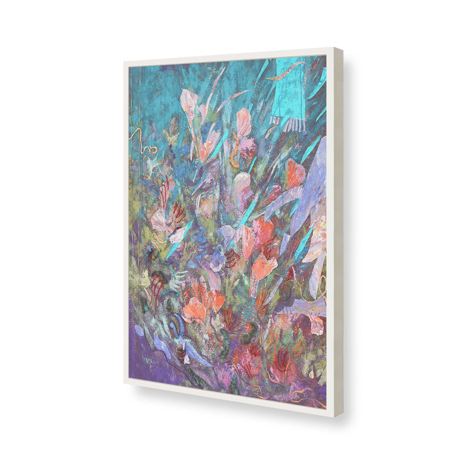 [Color:Opaque White], Picture of art in a Opaque White frame of the corner