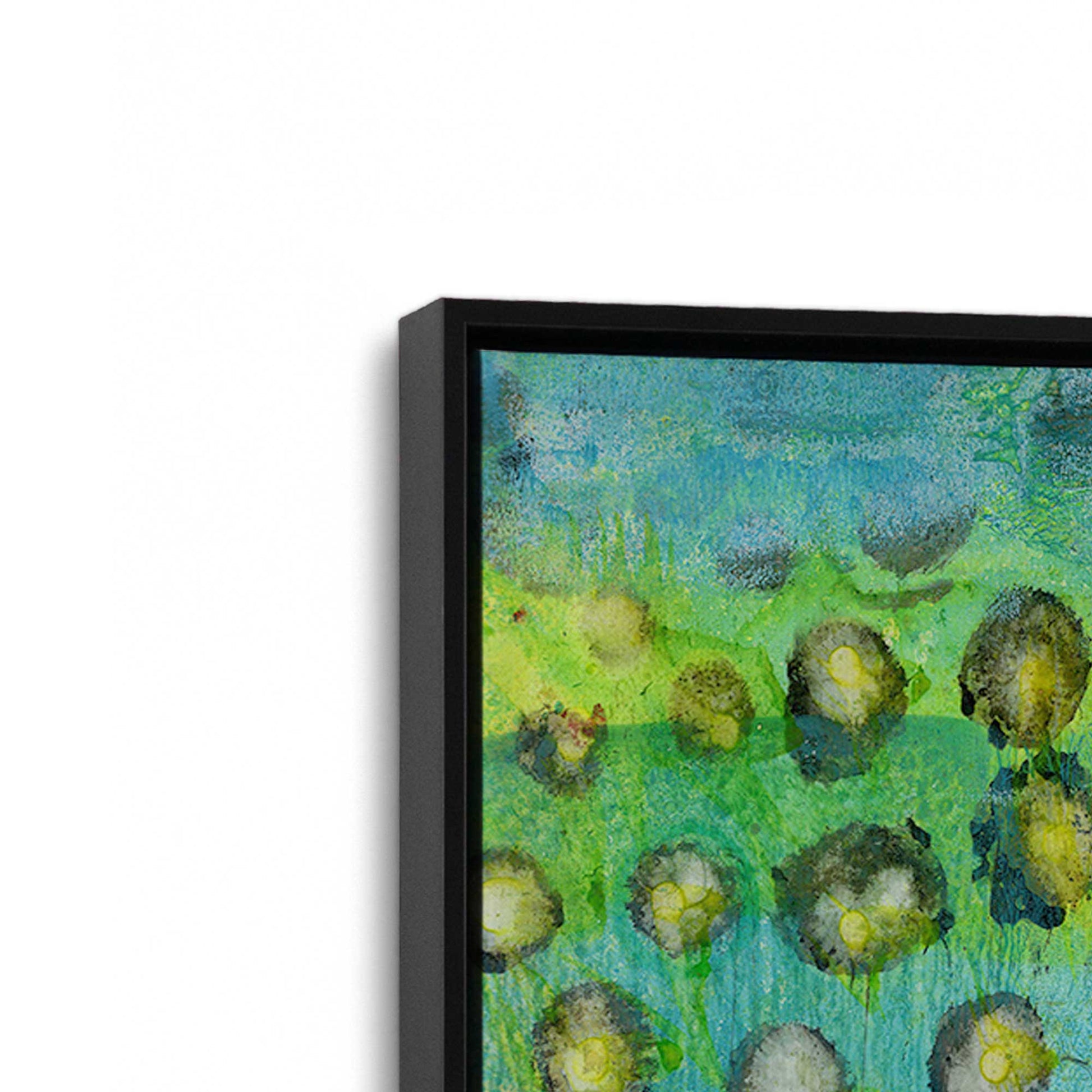 [Color:Satin Black], Picture of art in a Satin Black frame at an angle