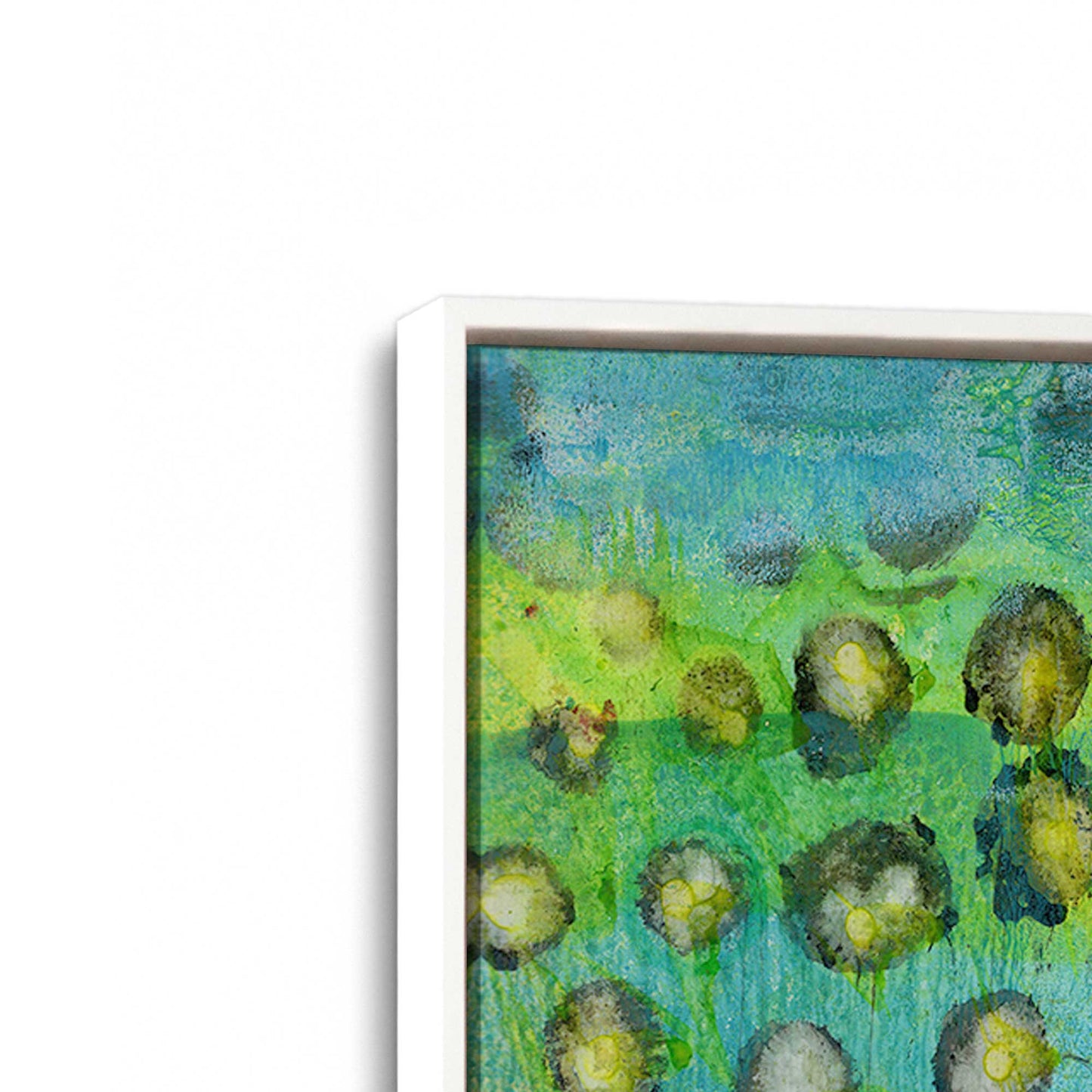 [Color:Opaque White], Picture of art in a White frame at an angle