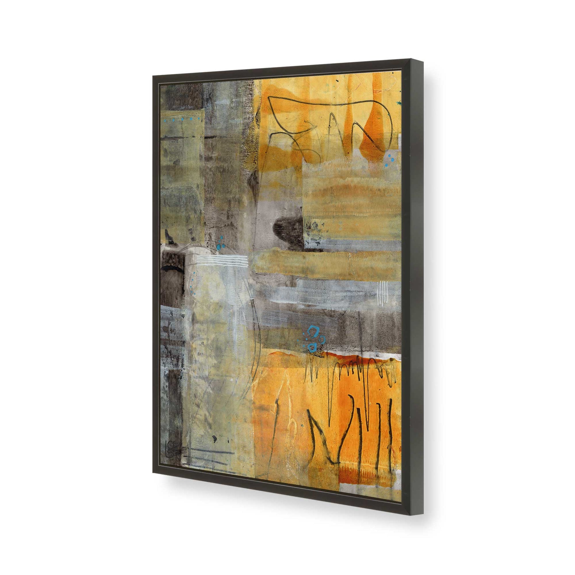 [Color:Satin Black], Picture of art in a Satin Black frame of the corner