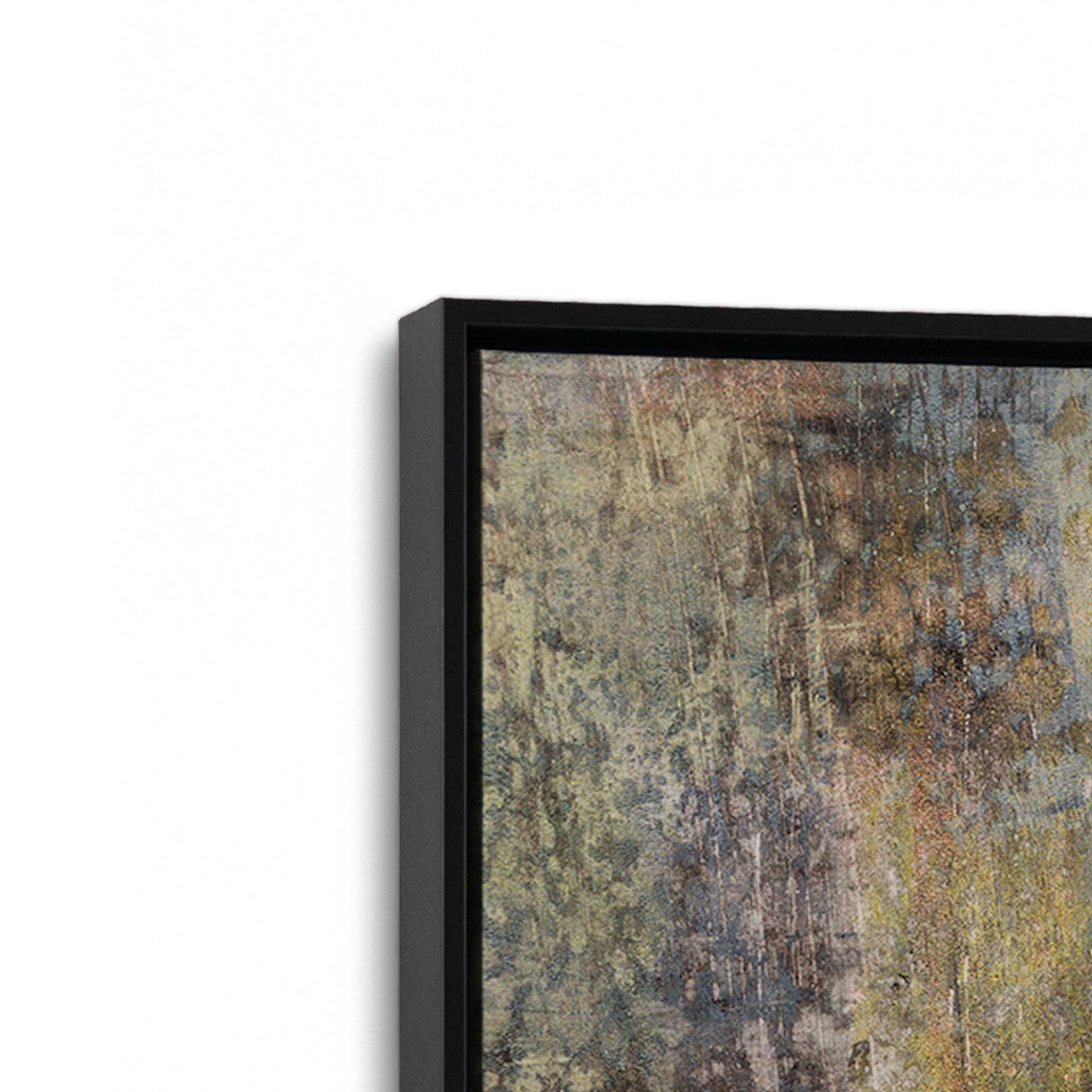 [Color:Satin Black], Picture of art in a Satin Black frame at an angle