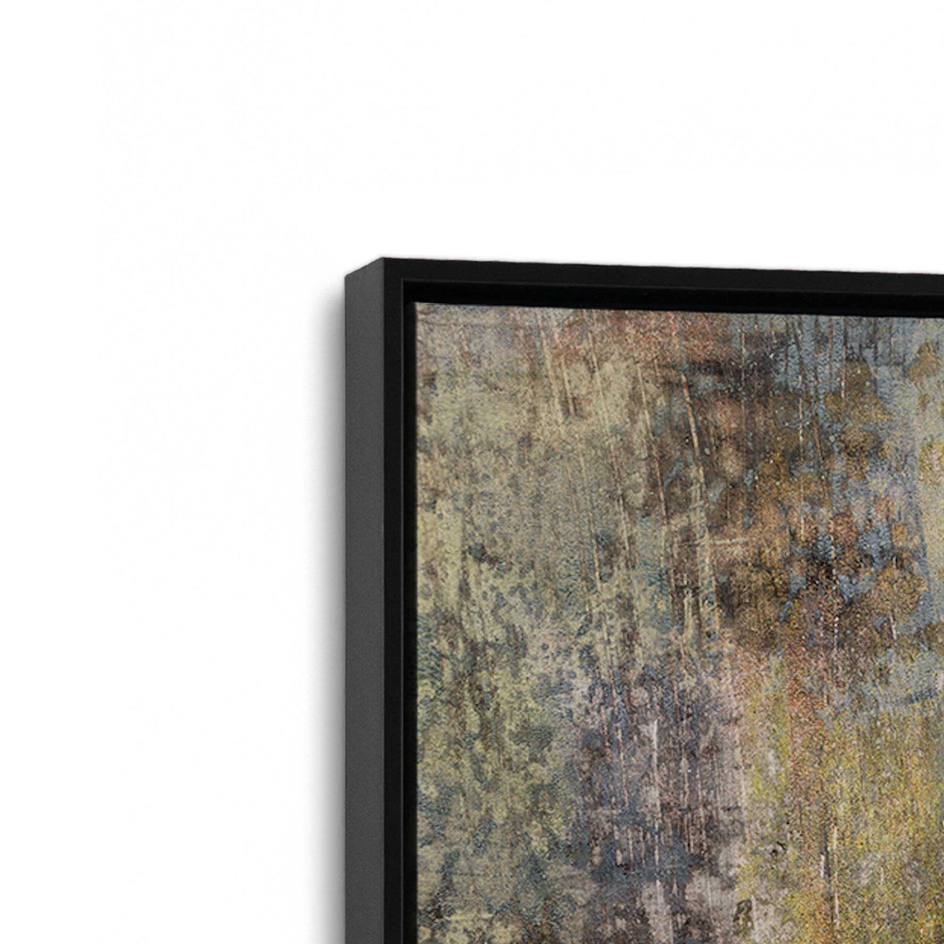 [Color:Satin Black], Picture of art in a Satin Black frame at an angle