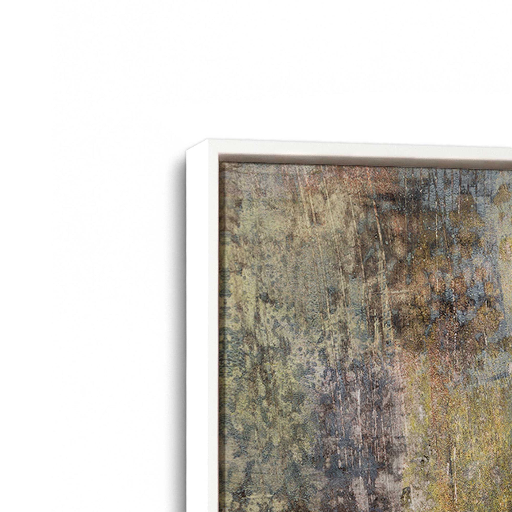 [Color:Opaque White], Picture of art in a White frame at an angle