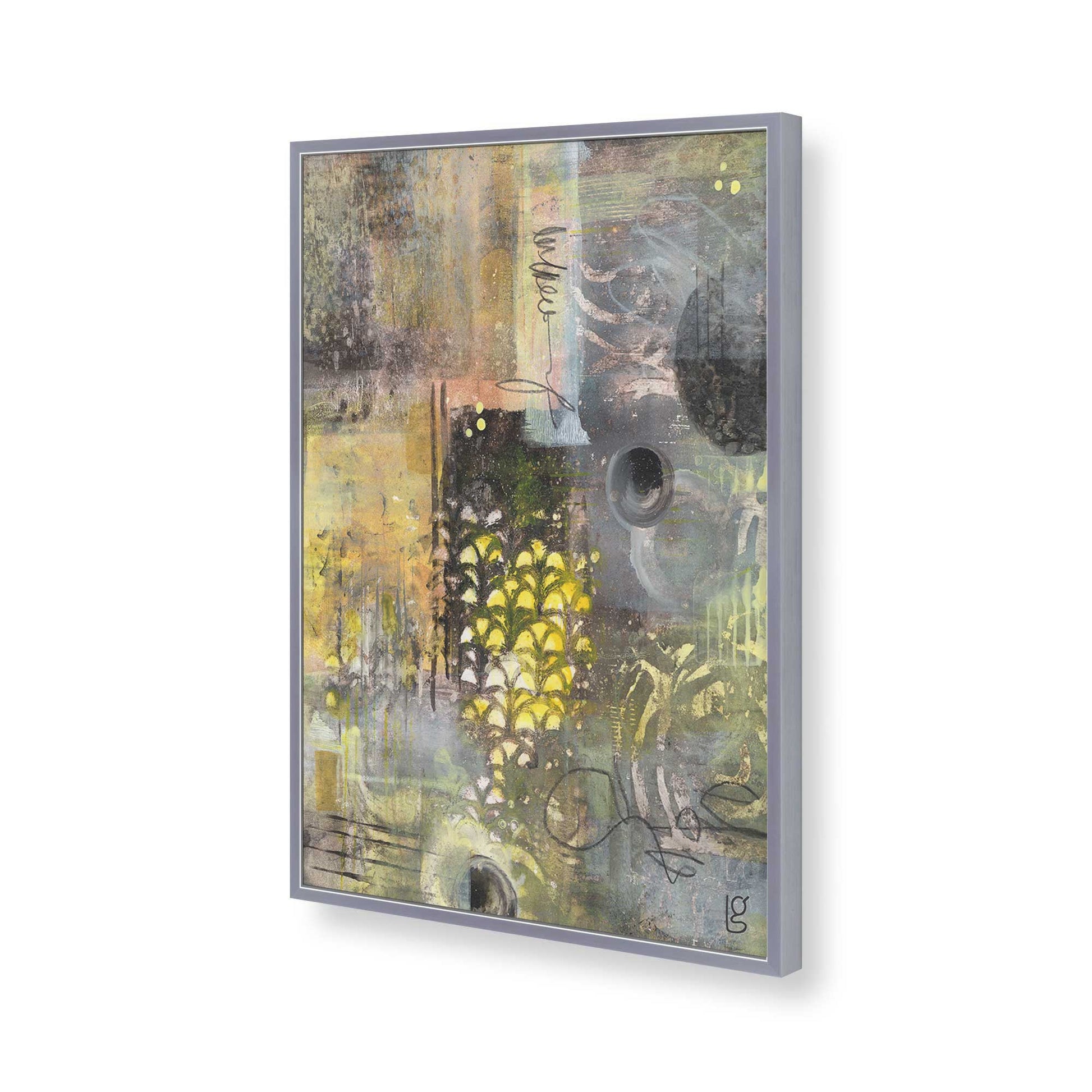 [Color:Polished Chrome], Picture of art in a Polished Chrome frame of the corner