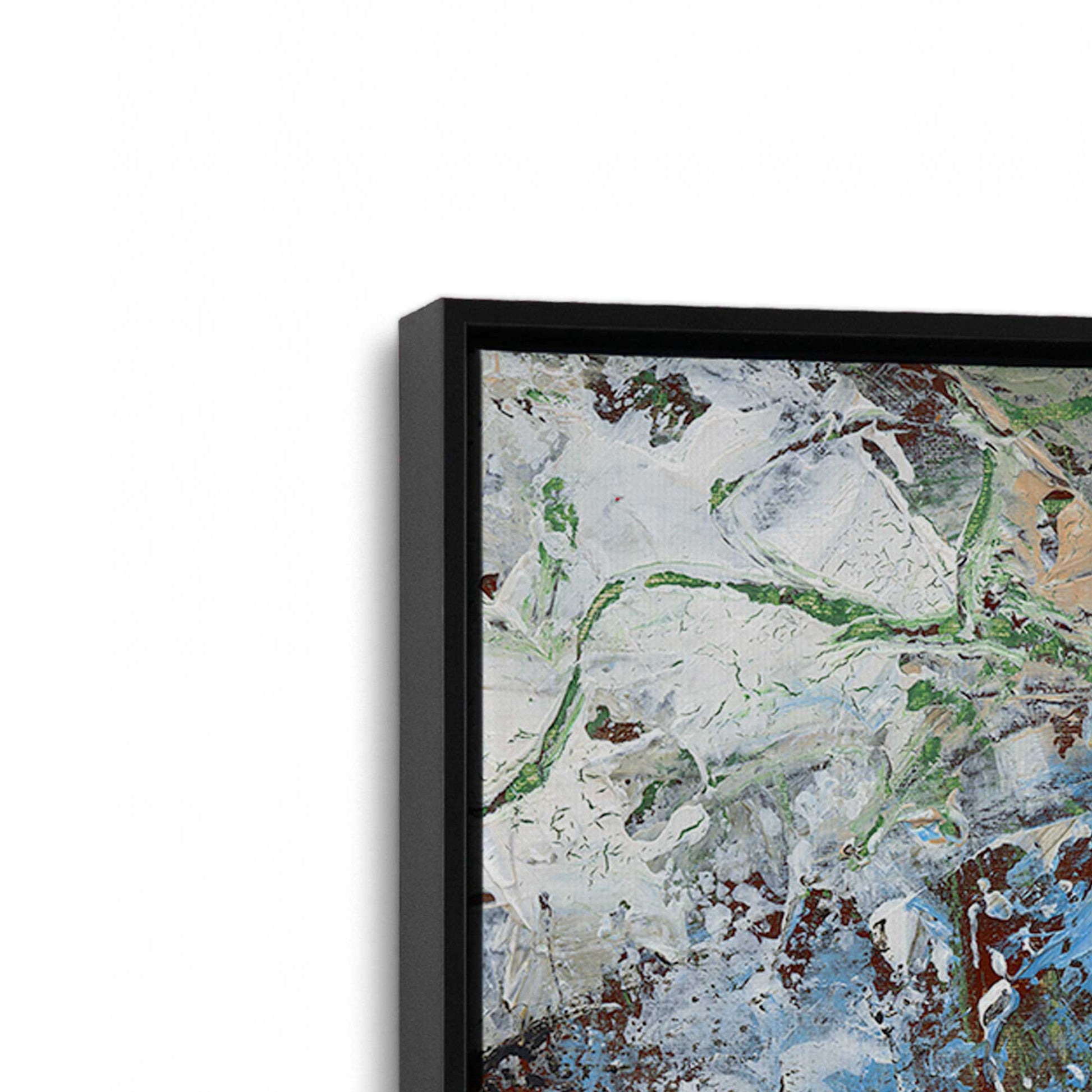 [Color:Satin Black], Picture of art in a Satin Black frame at an angle