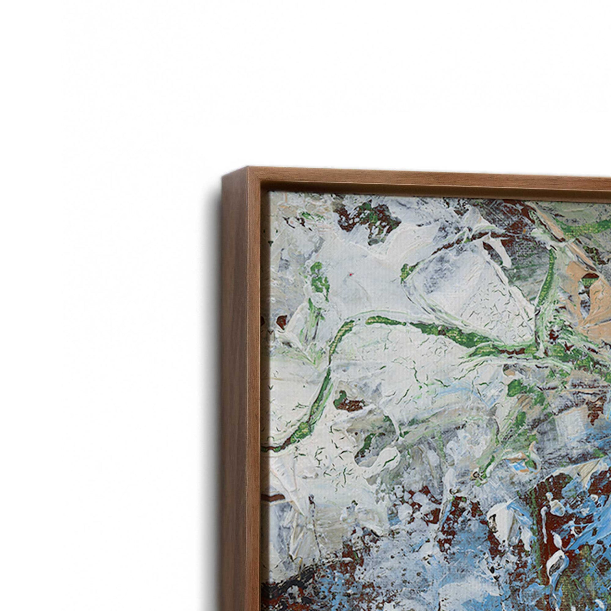[Color:Walnut], Picture of art in a Walnut frame at an angle