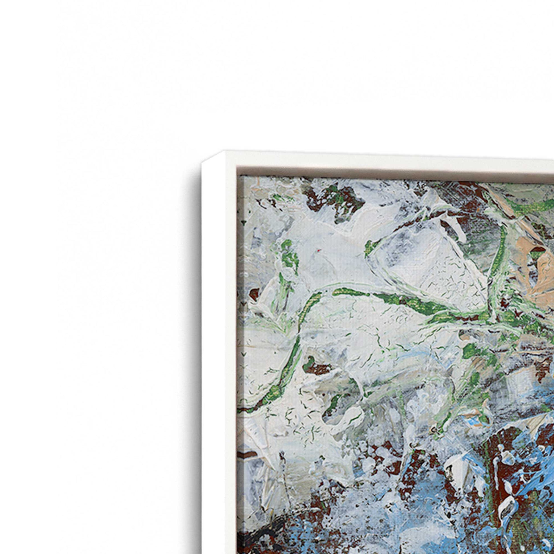 [Color:Opaque White], Picture of art in a White frame at an angle