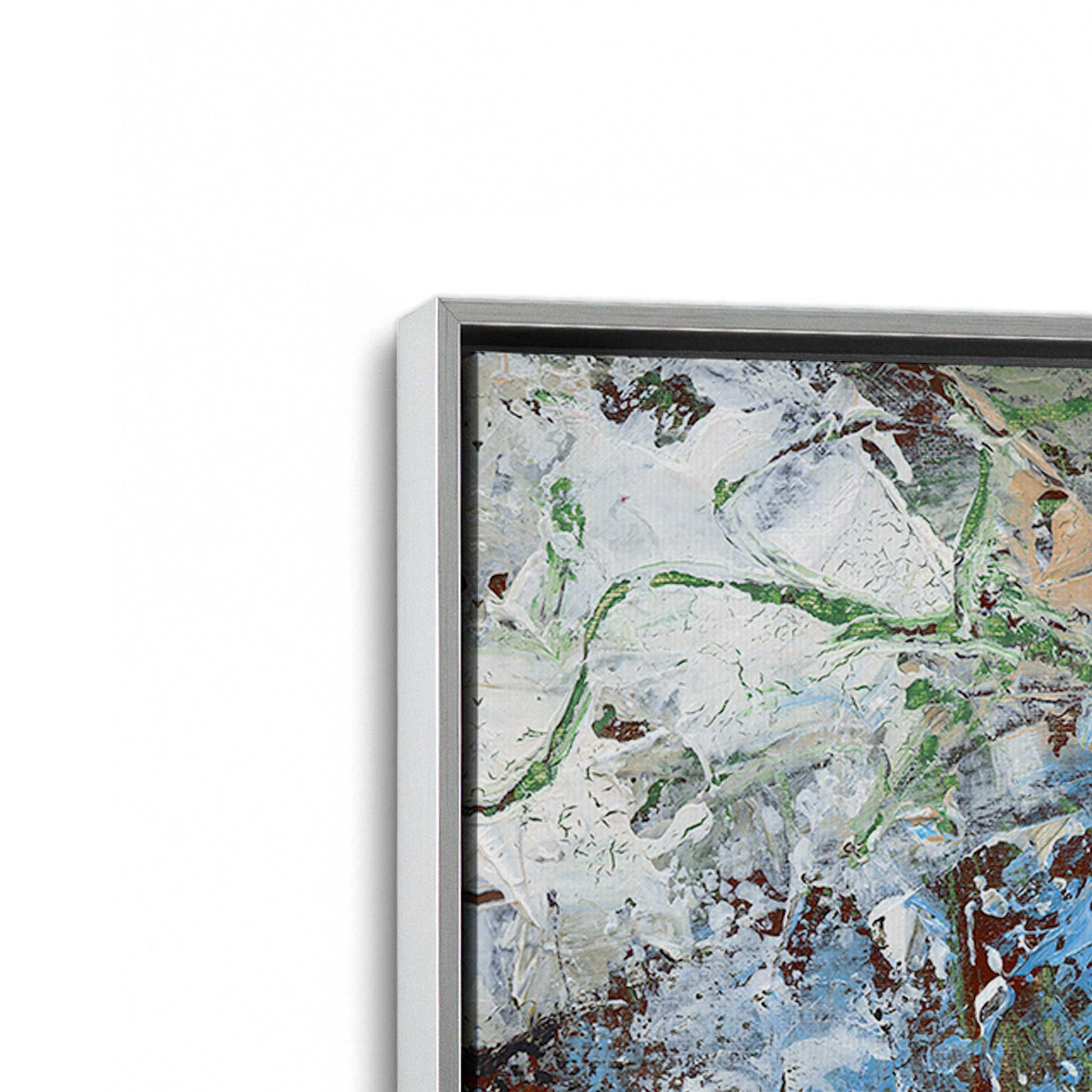 [Color:Polished Chrome], Picture of art in a Polished Chrome frame at an angle