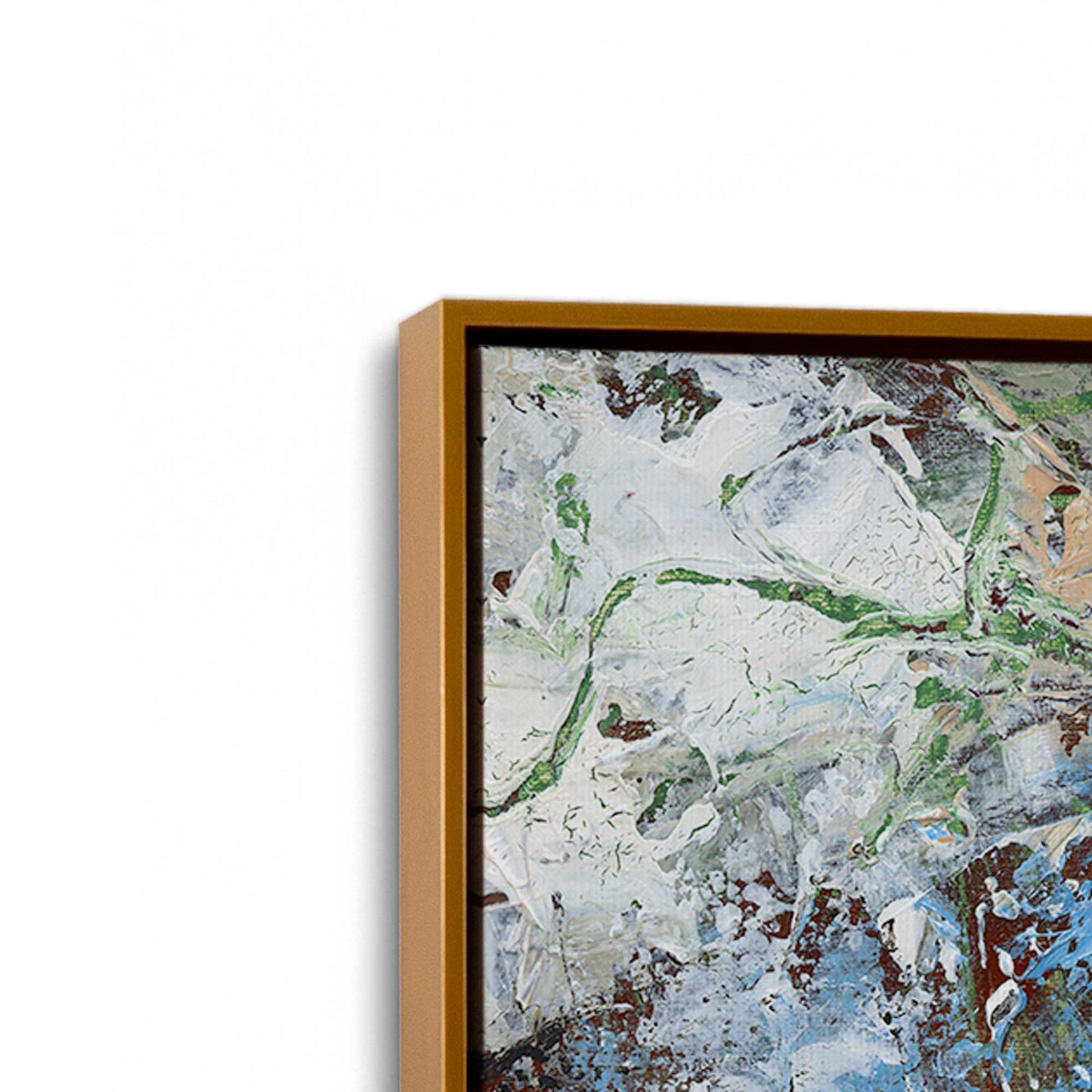 [Color:Polished Gold], Picture of art in a Polished Gold frame at an angle