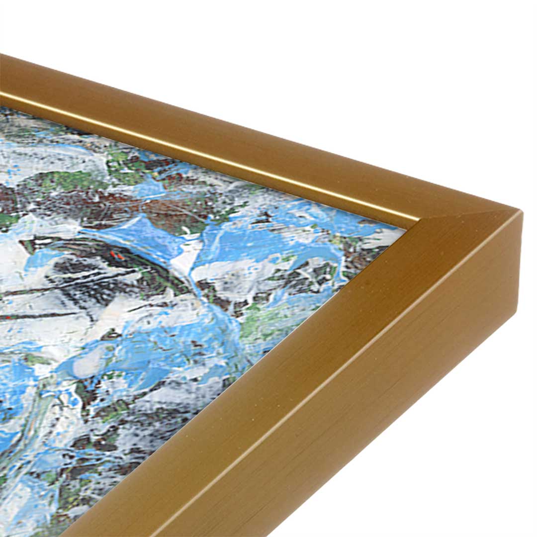 [Color:Polished Gold], Picture of art in a Polished Gold frame at an angle