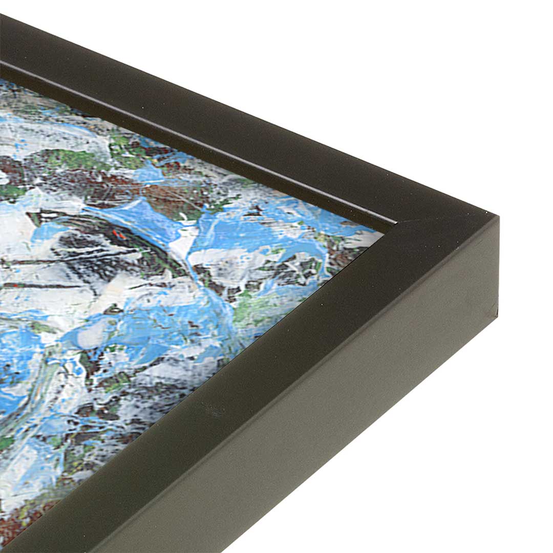 [Color:Satin Black], Picture of art in a Satin Black frame at an angle