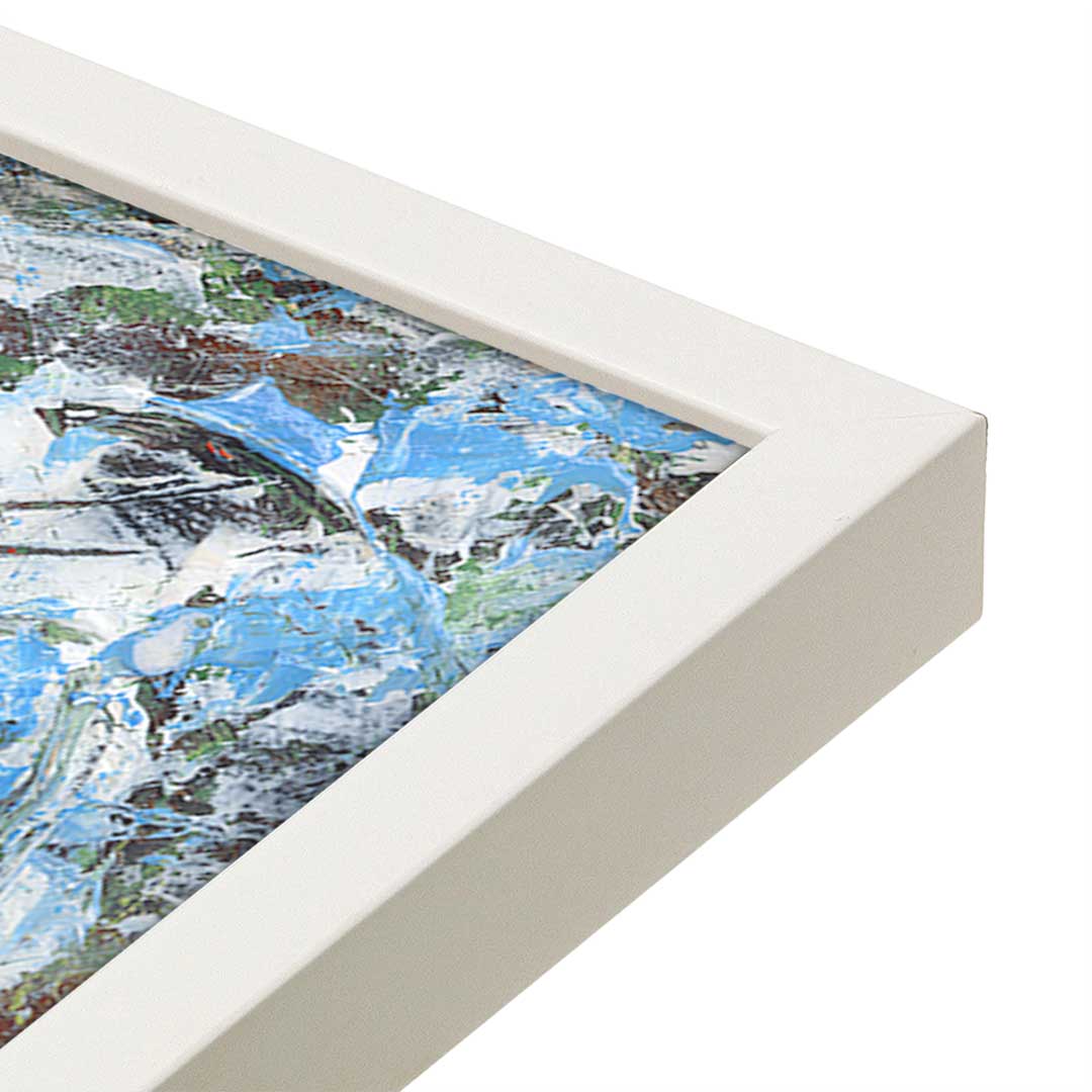 [Color:Opaque White], Picture of art in a Opaque White frame at an angle