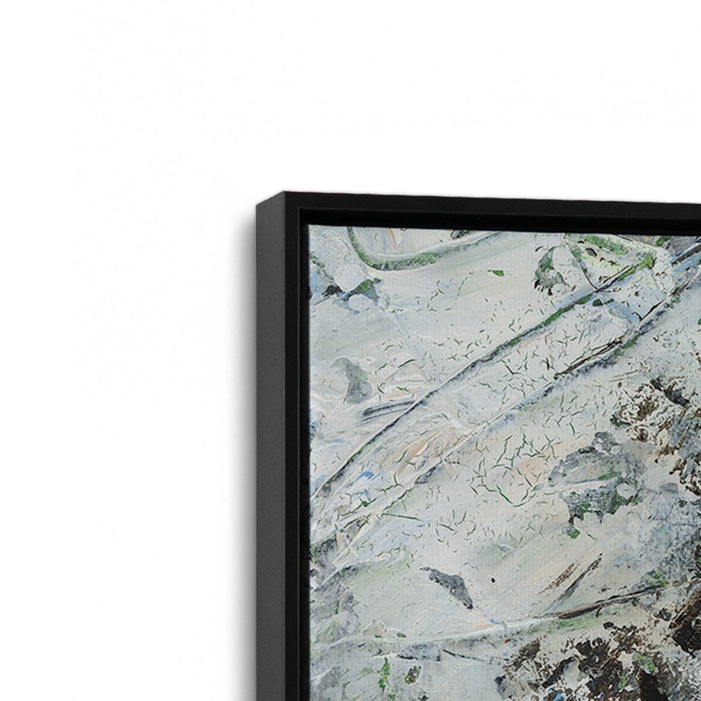 [Color:Satin Black], Picture of art in a Satin Black frame at an angle