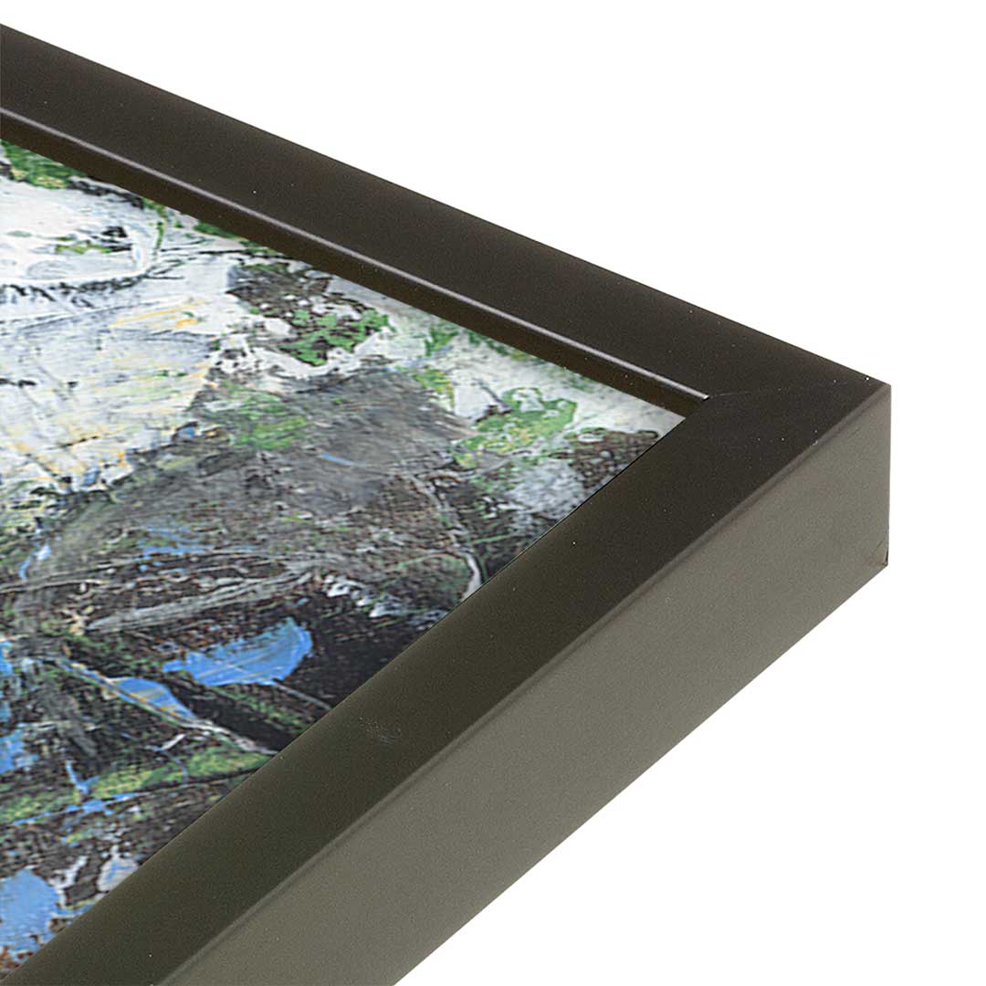 [Color:Satin Black], Picture of art in a Satin Black frame at an angle