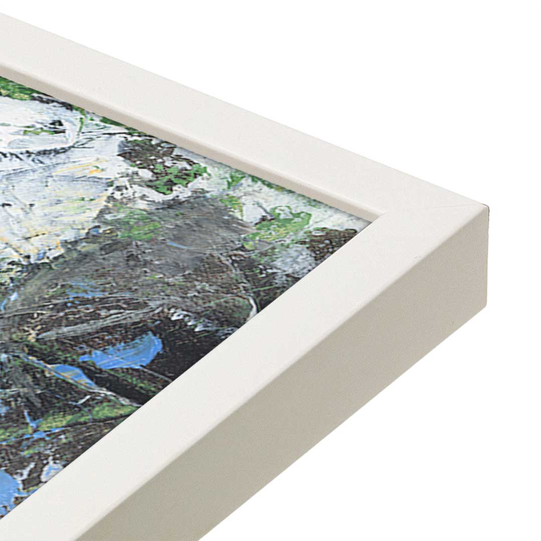 [Color:Opaque White], Picture of art in a Opaque White frame at an angle