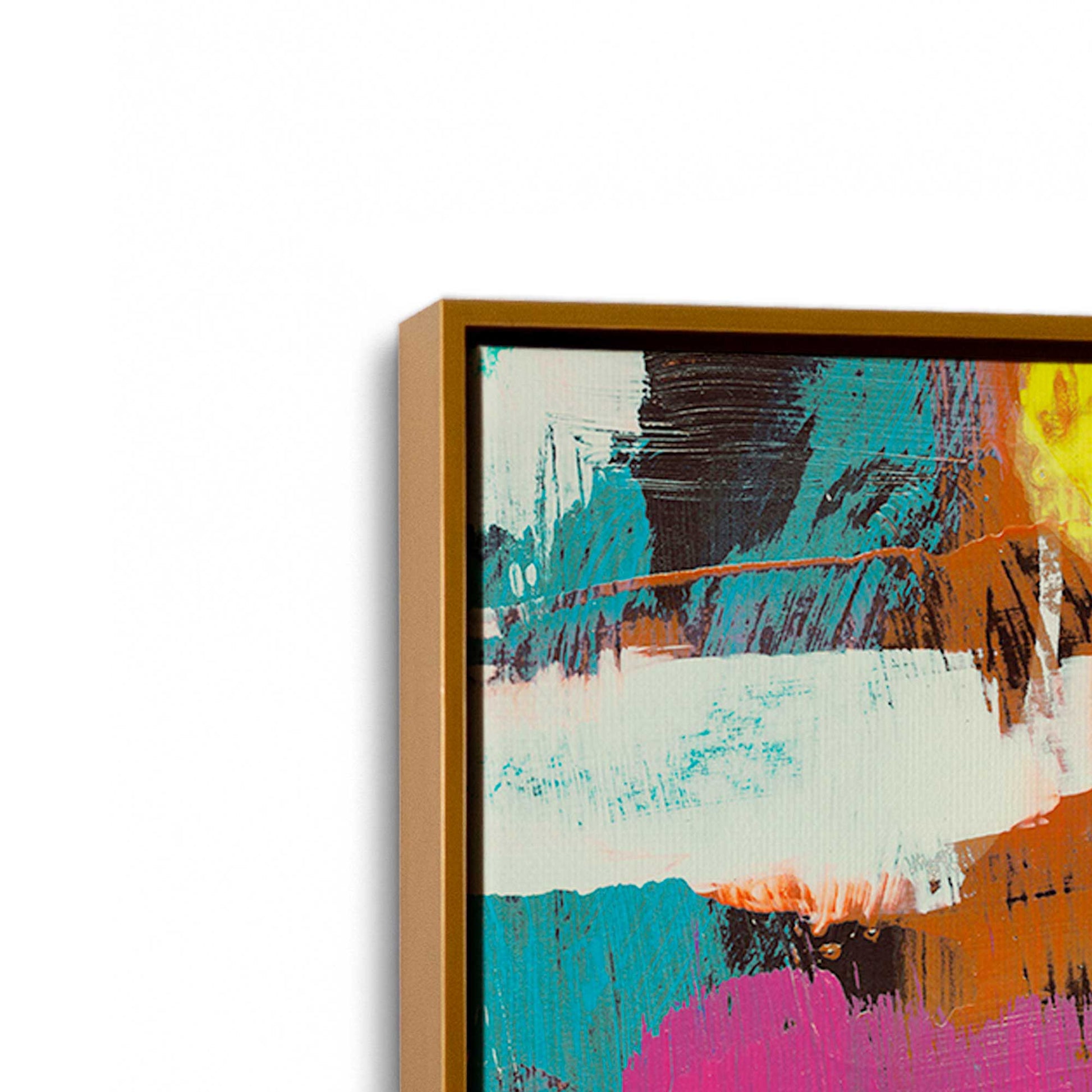 [Color:Polished Gold], Picture of art in a Polished Gold frame at an angle