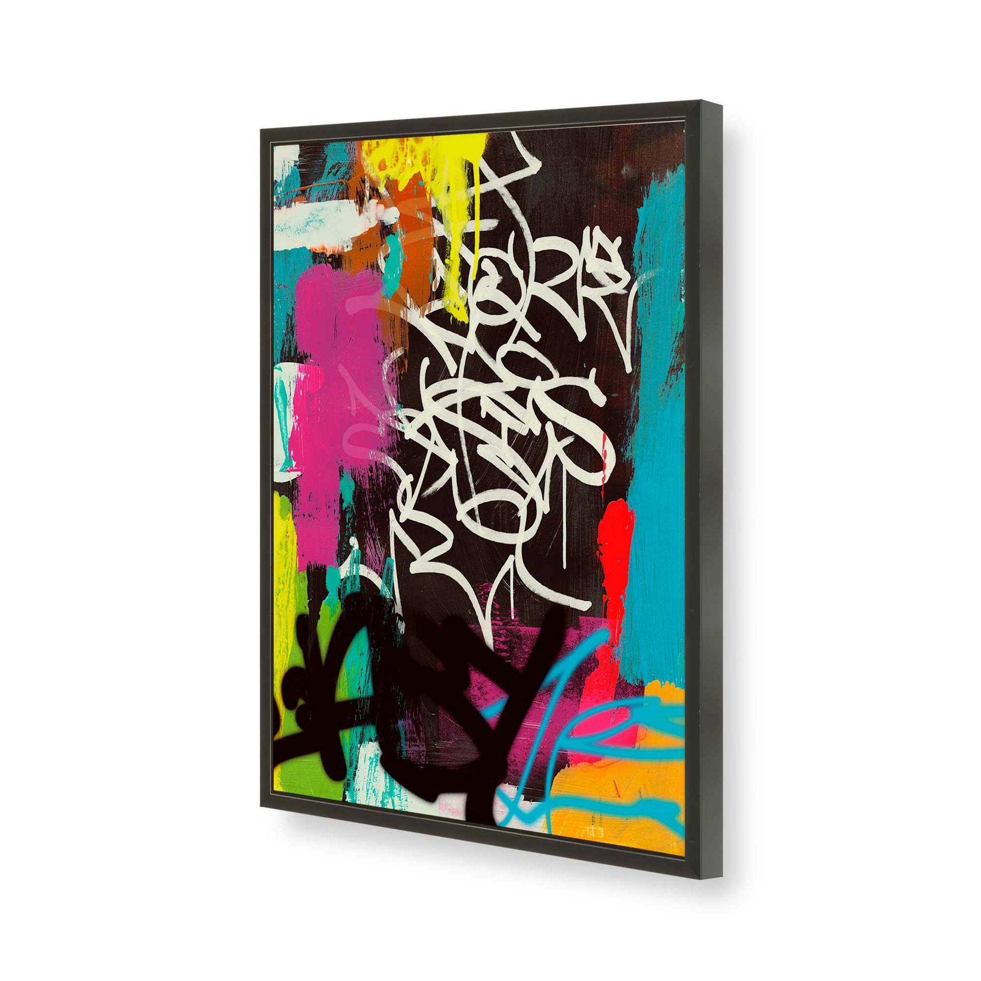[Color:Satin Black], Picture of art in a Satin Black frame of the corner