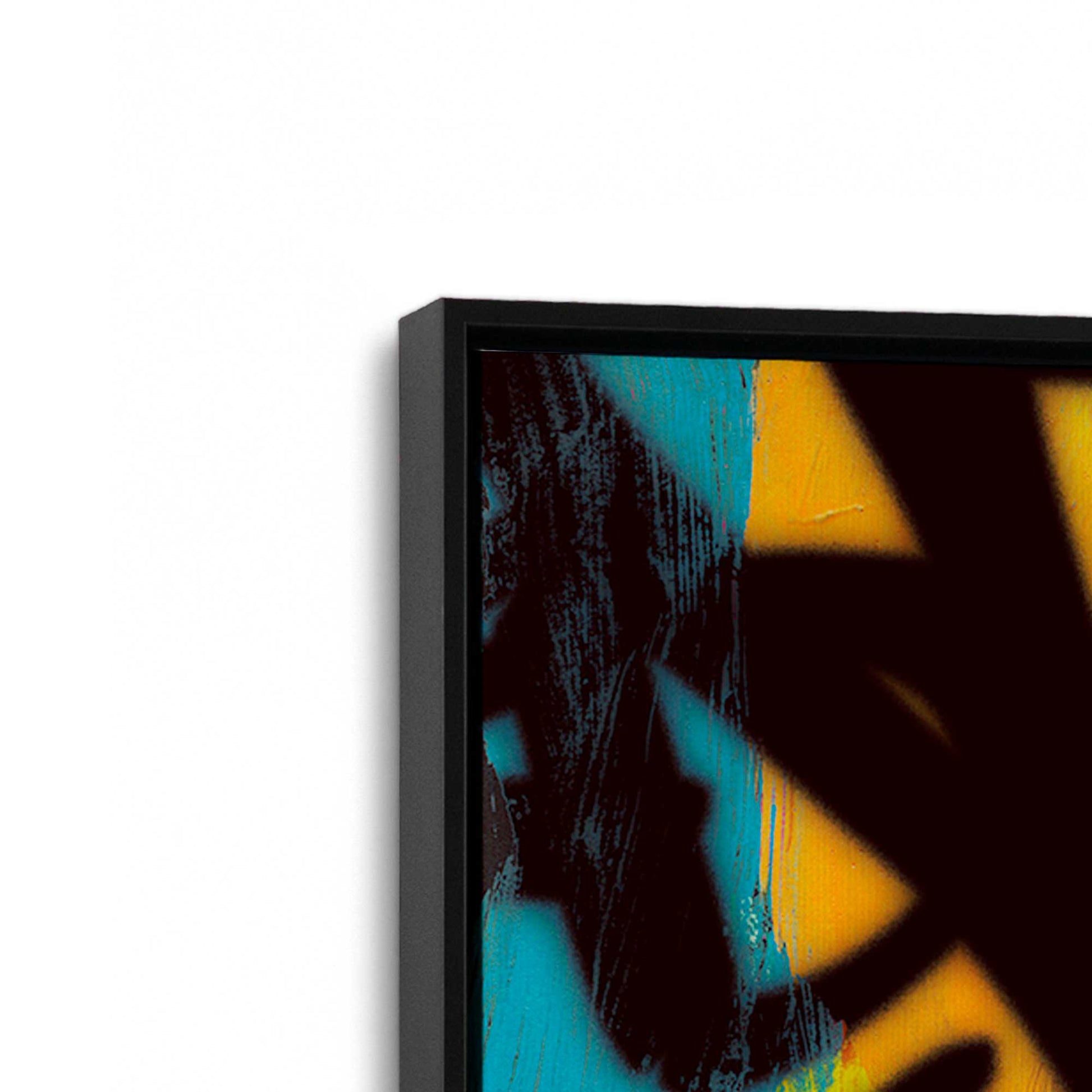 [Color:Satin Black], Picture of art in a Satin Black frame at an angle