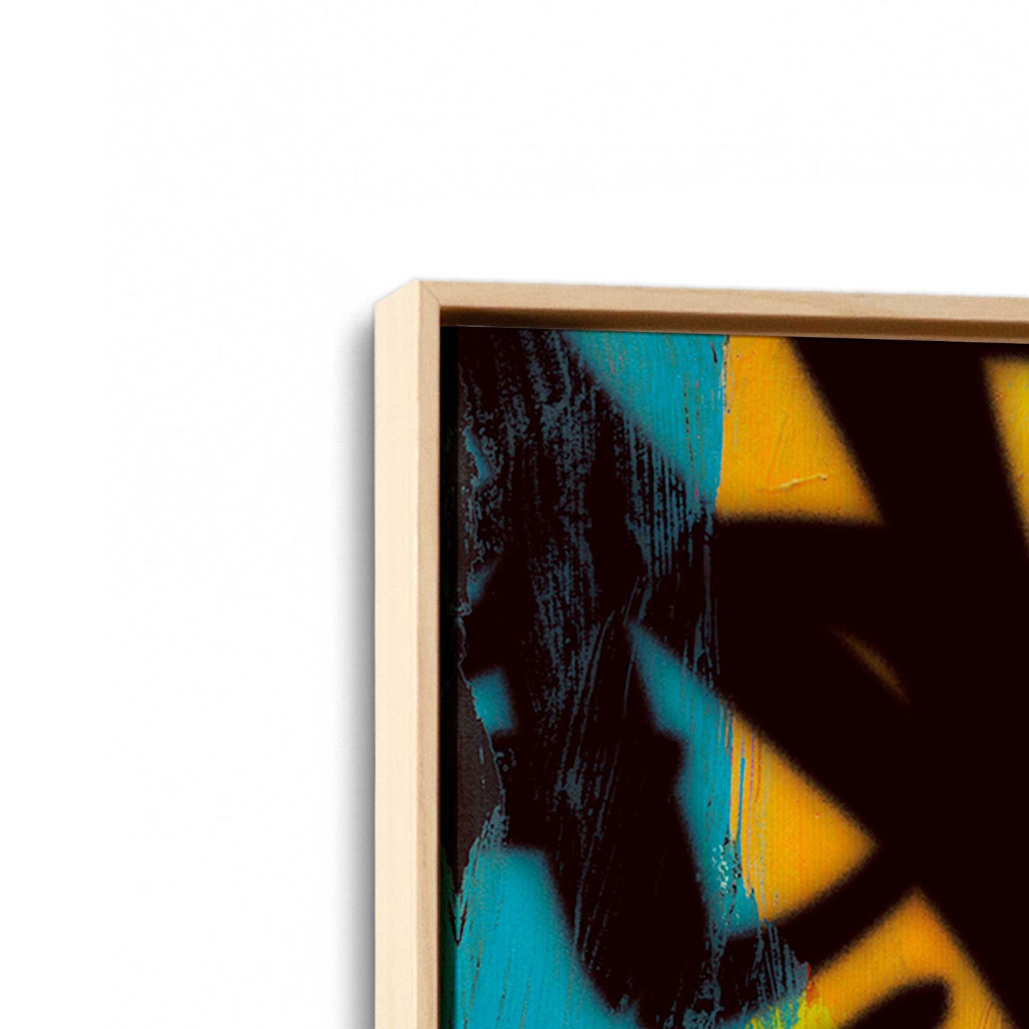 [Color:American Maple], Picture of art in a American Maple frame at an angle