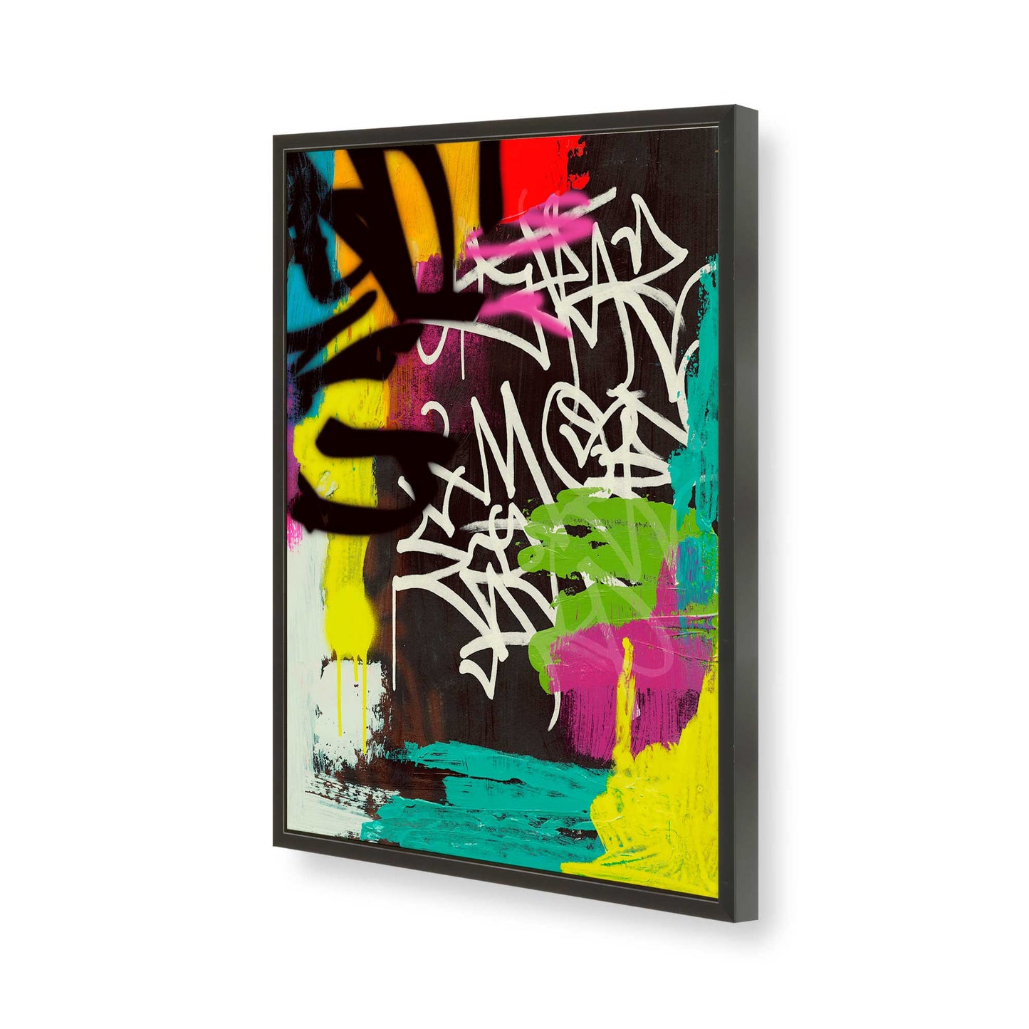 [Color:Satin Black], Picture of art in a Satin Black frame of the corner