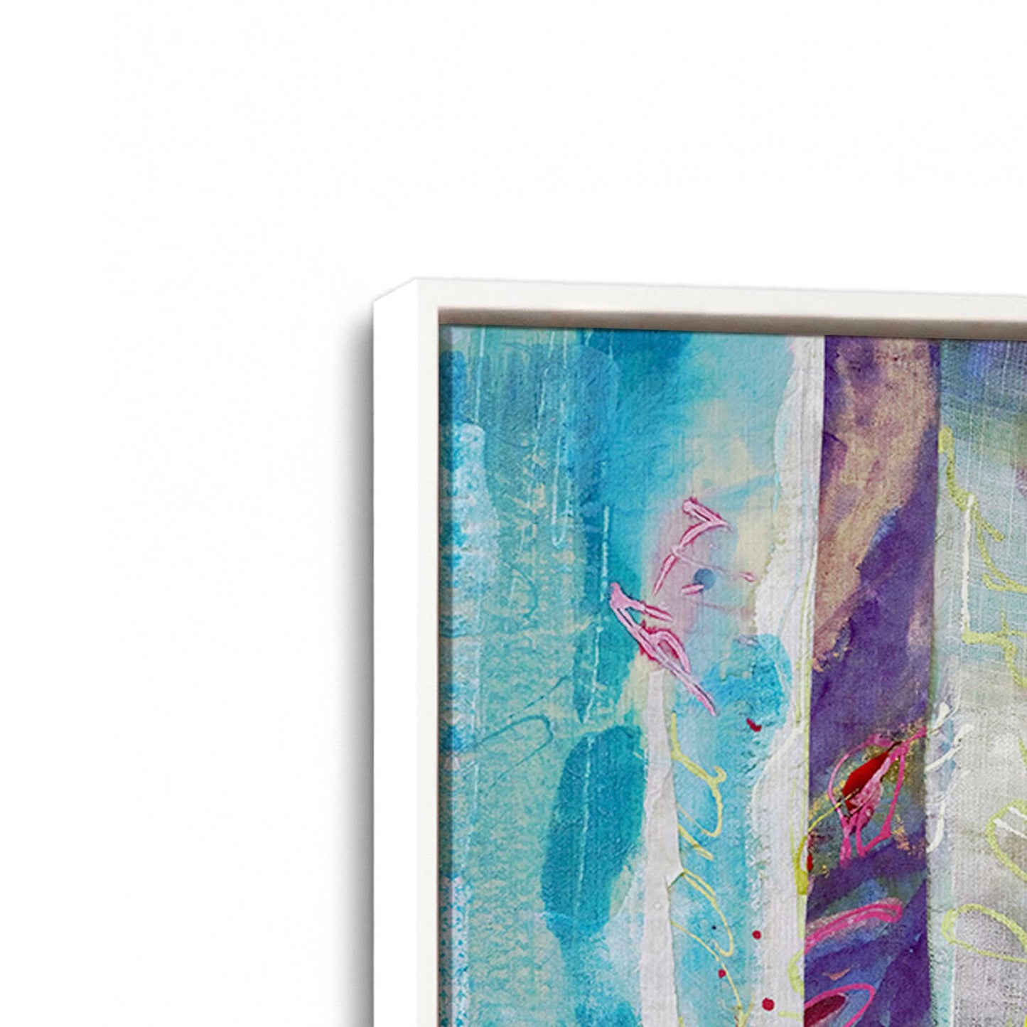 [Color:Opaque White], Picture of art in a White frame at an angle