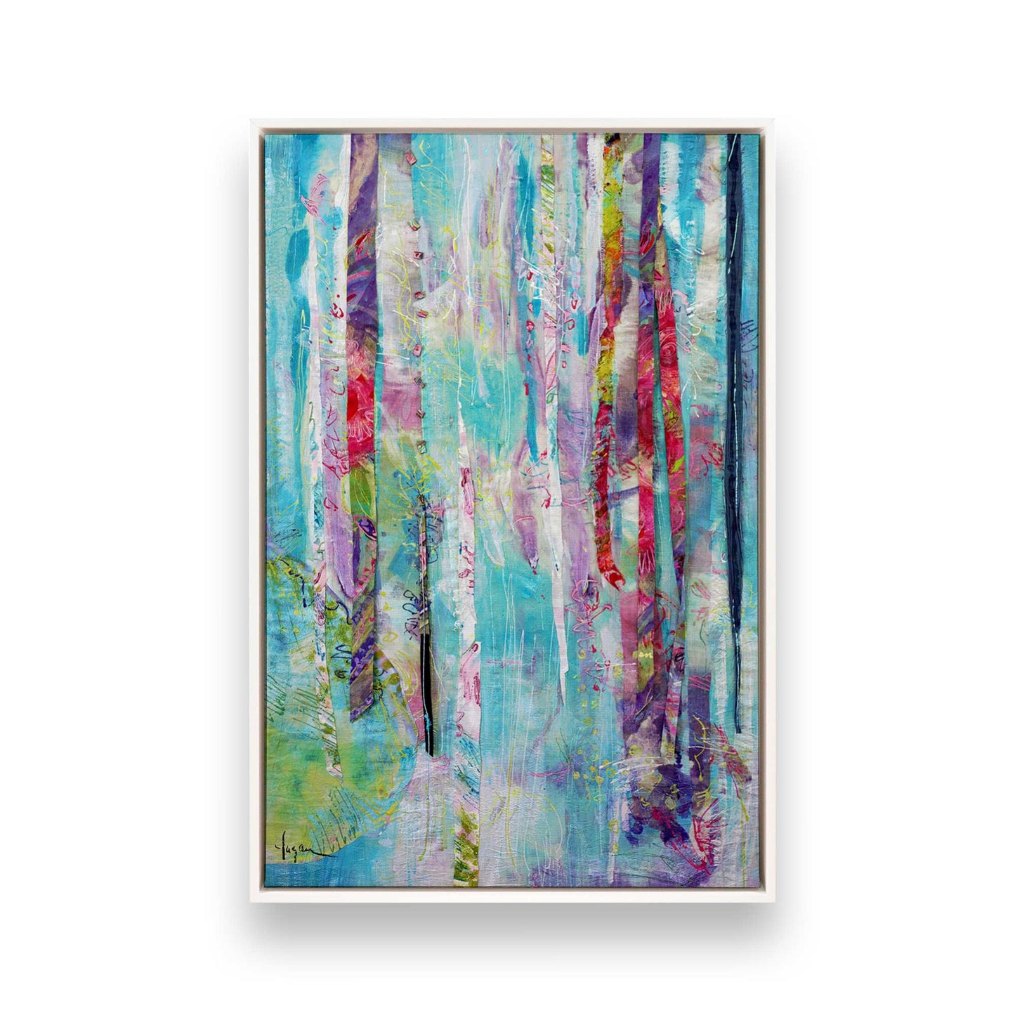 [Color:Opaque White], Picture of art in a White frame