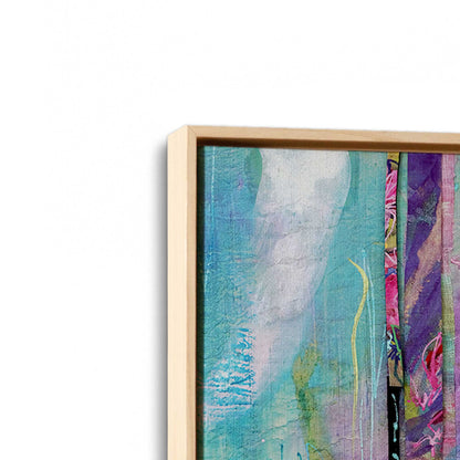 [Color:American Maple], Picture of art in a American Maple frame at an angle