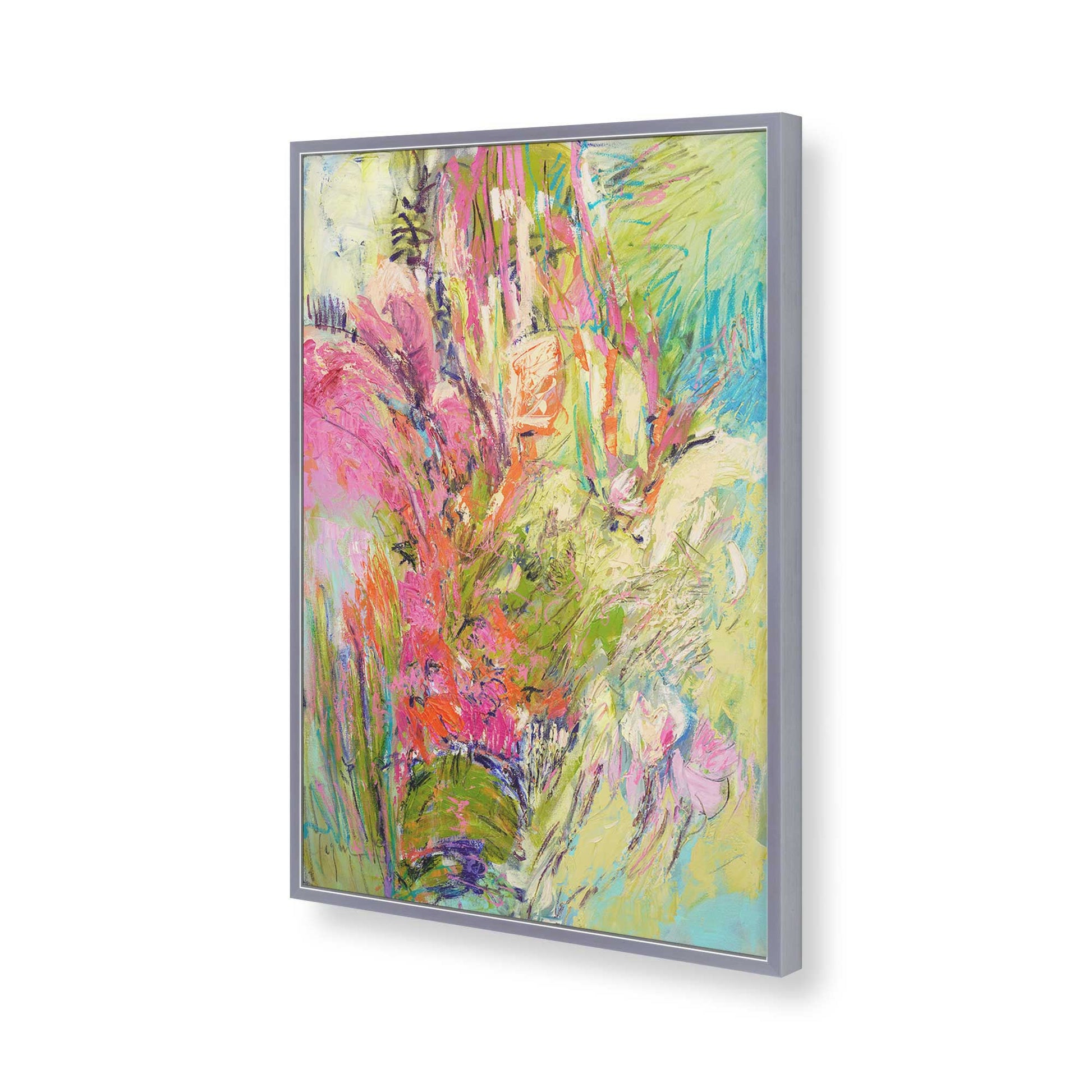 [Color:Polished Chrome], Picture of art in a Polished Chrome frame of the corner