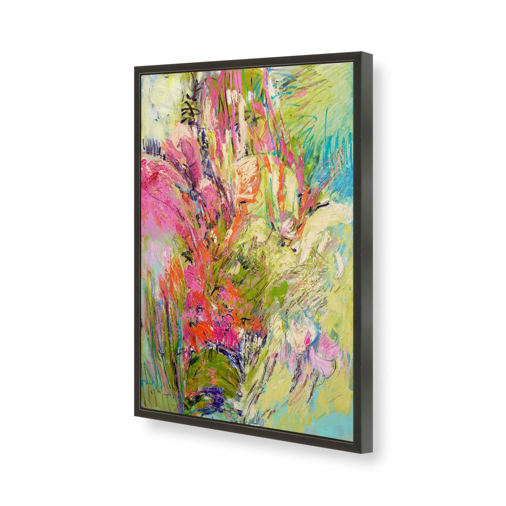[Color:Satin Black], Picture of art in a Satin Black frame of the corner