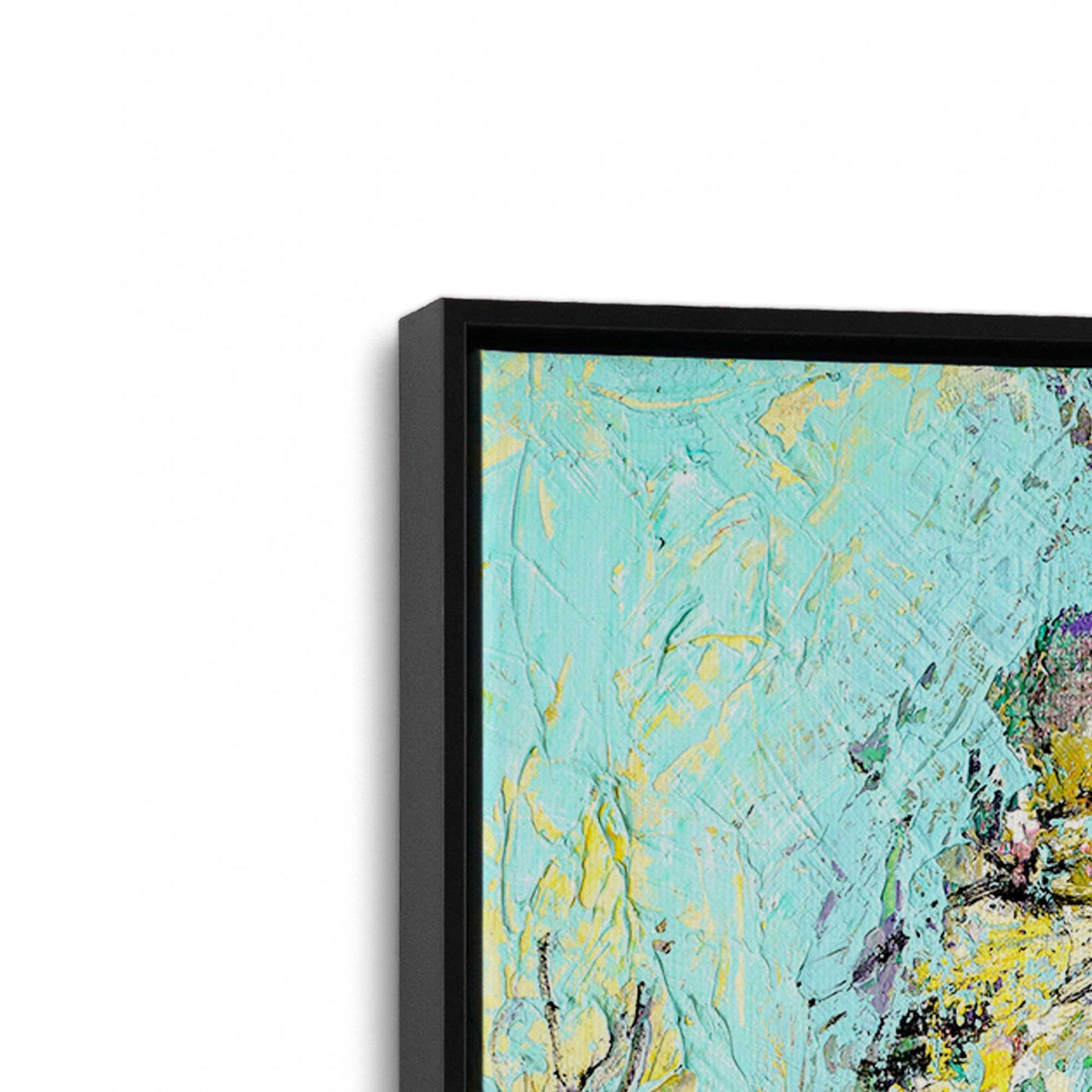 [Color:Satin Black], Picture of art in a Satin Black frame at an angle