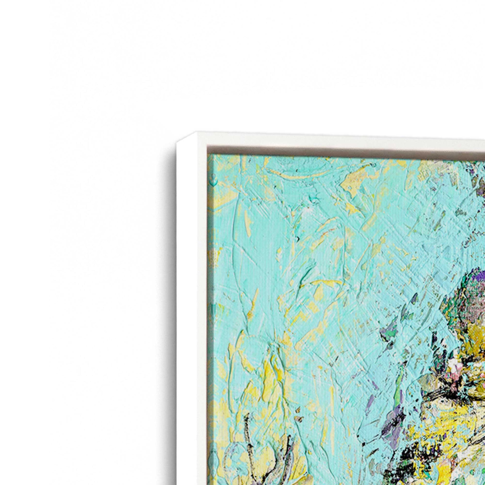 [Color:Opaque White], Picture of art in a White frame at an angle
