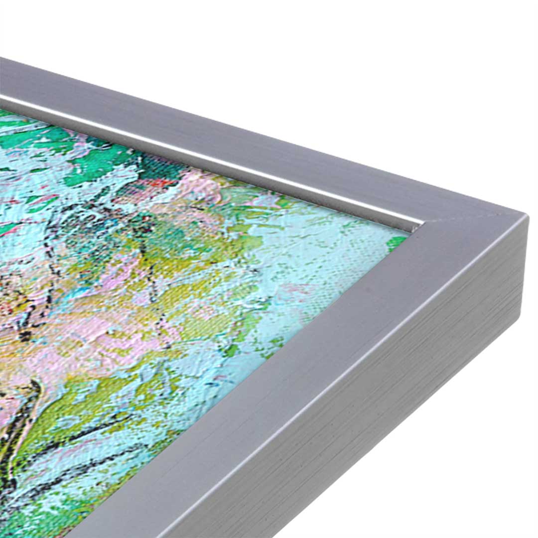 [Color:Polished Chrome], Picture of art in a Polished Chrome frame at an angle