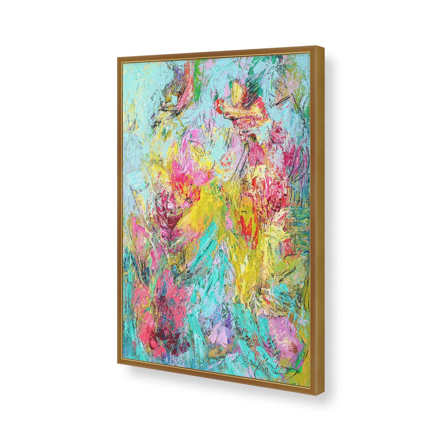 [Color:Polished Gold], Picture of art in a Polished Gold frame of the corner