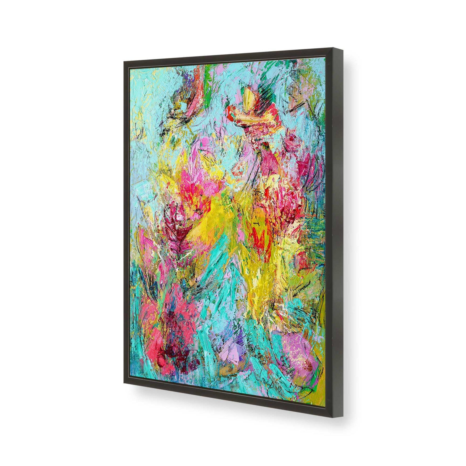 [Color:Satin Black], Picture of art in a Satin Black frame of the corner