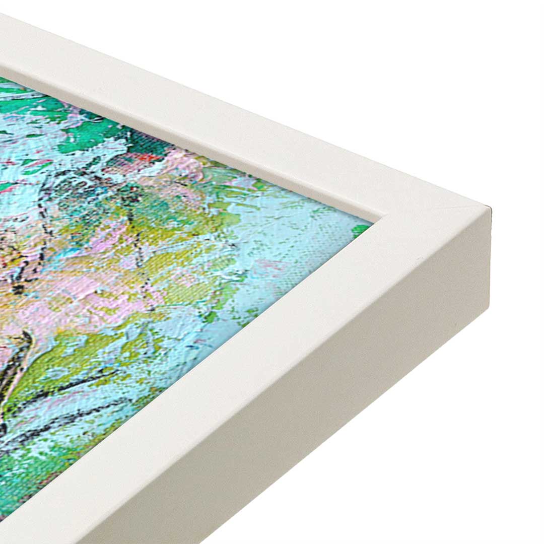 [Color:Opaque White], Picture of art in a Opaque White frame at an angle
