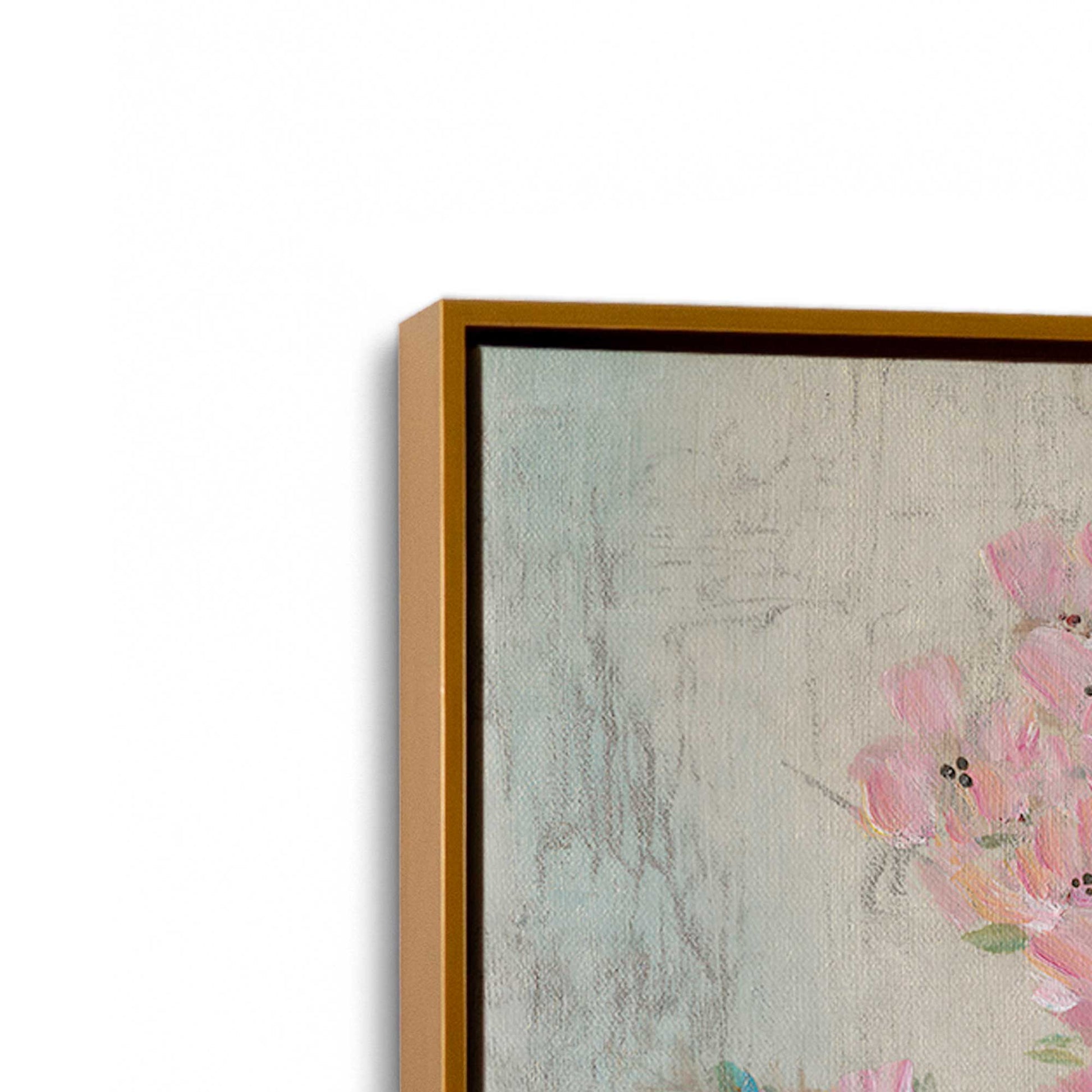 [Color:Polished Gold], Picture of art in a Polished Gold frame at an angle