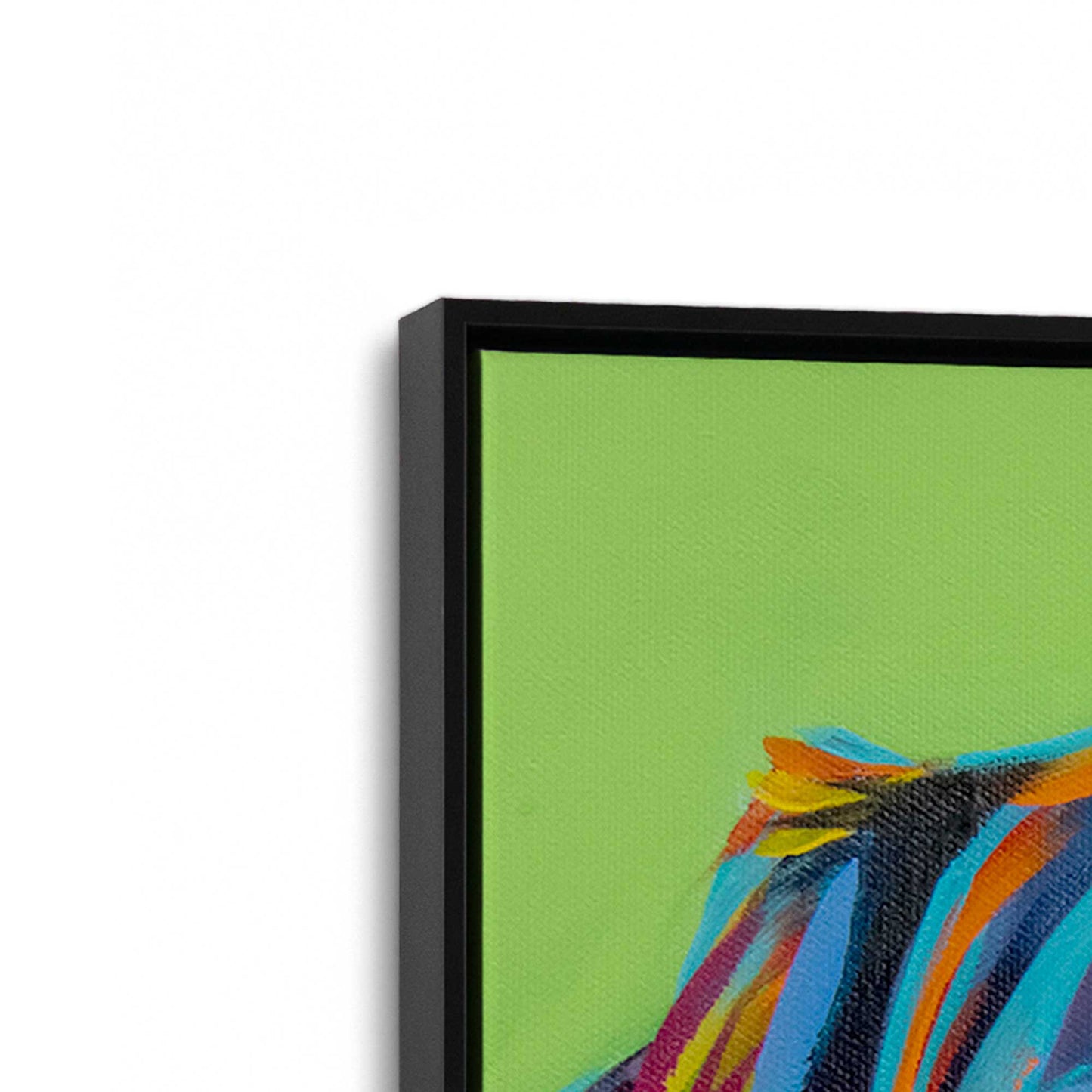 [Color:Satin Black], Picture of art in a Satin Black frame at an angle
