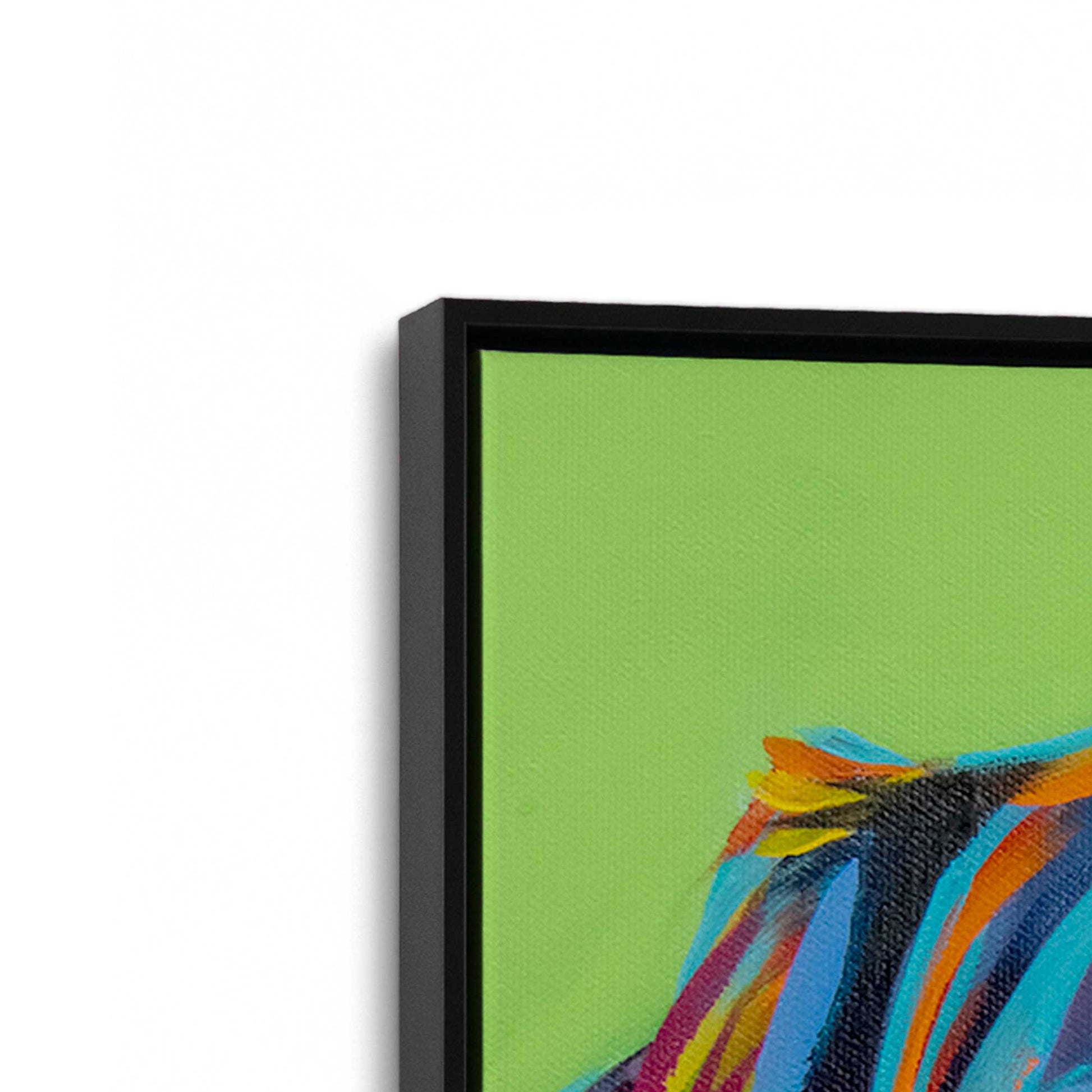 [Color:Satin Black], Picture of art in a Satin Black frame at an angle