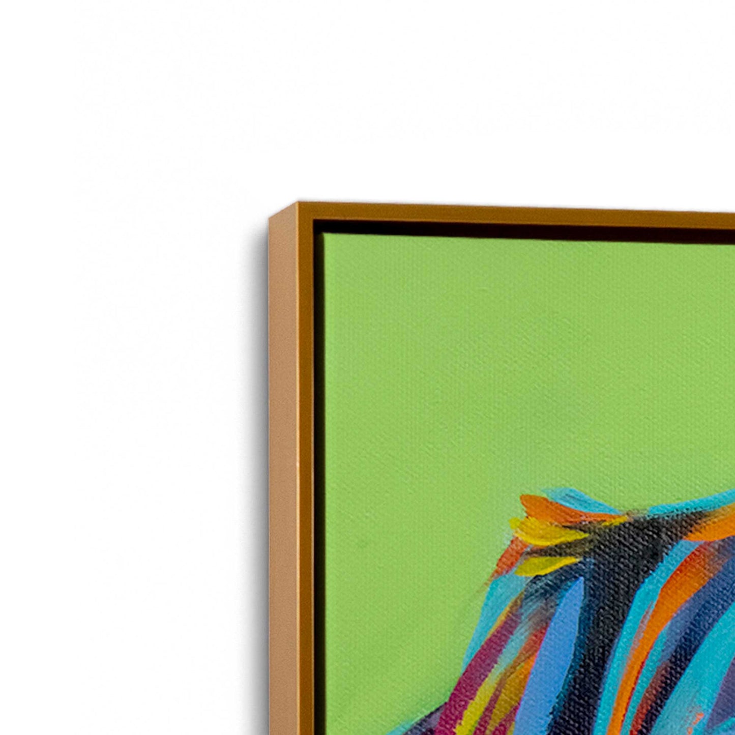 [Color:Polished Gold], Picture of art in a Polished Gold frame at an angle